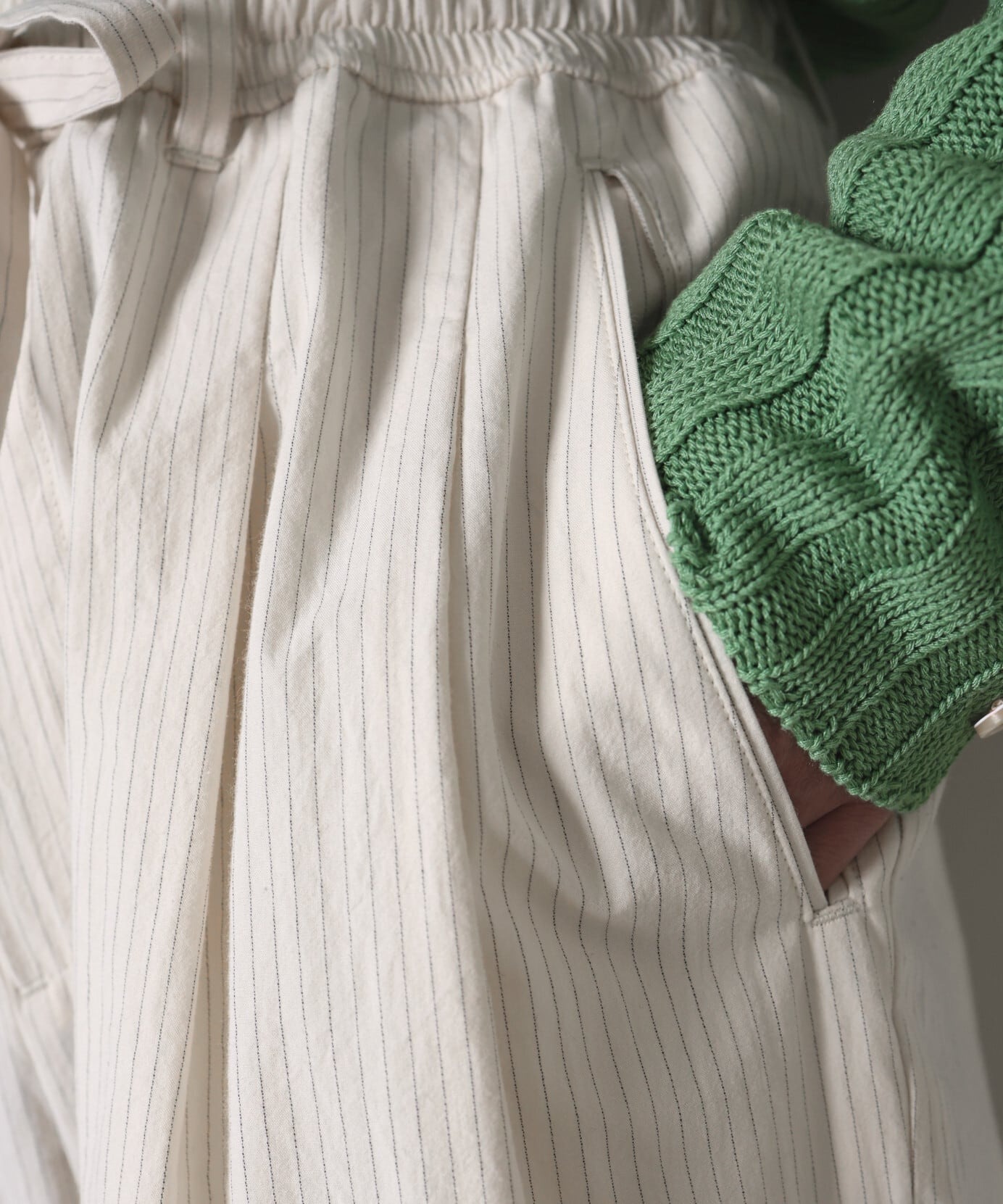 Striped Wide Trousers MATSUFUJI