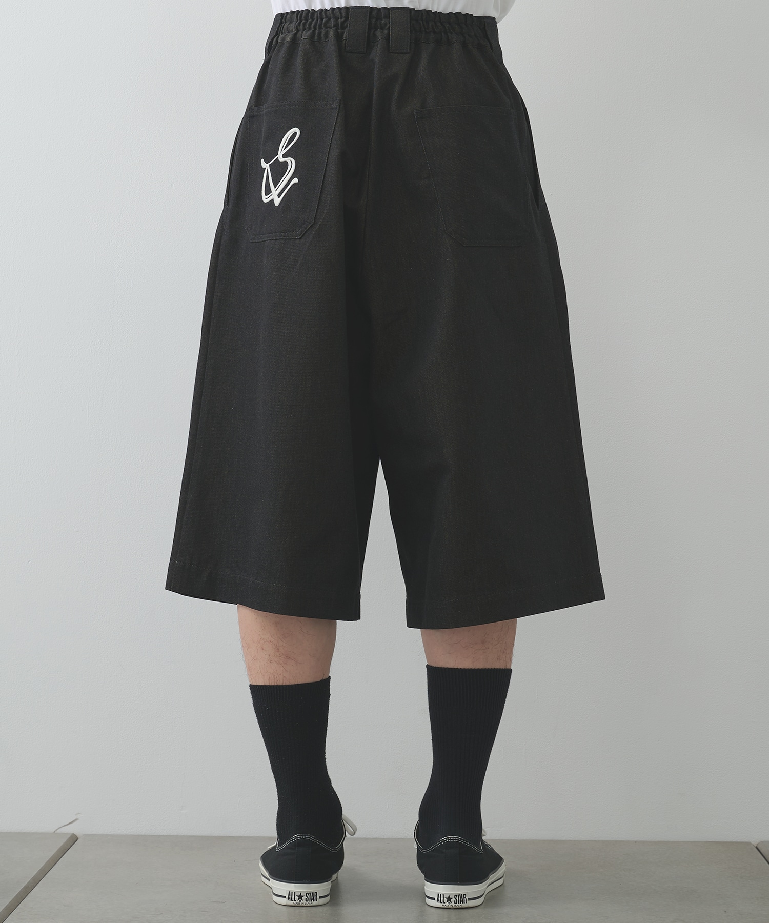 別注 denim easy half pants sulvam