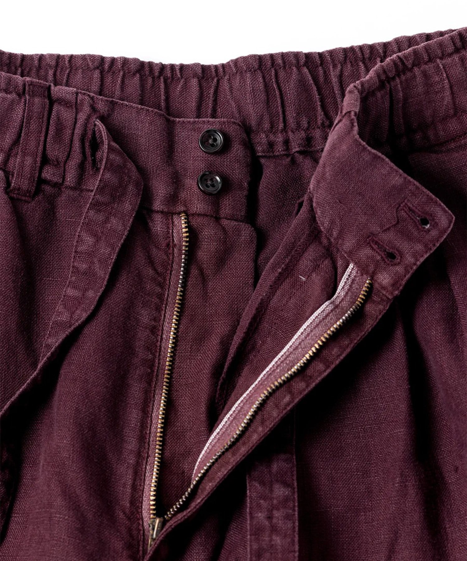 SULFUR DYED LINEN WIDE EASY PANTS ANACHRONORM