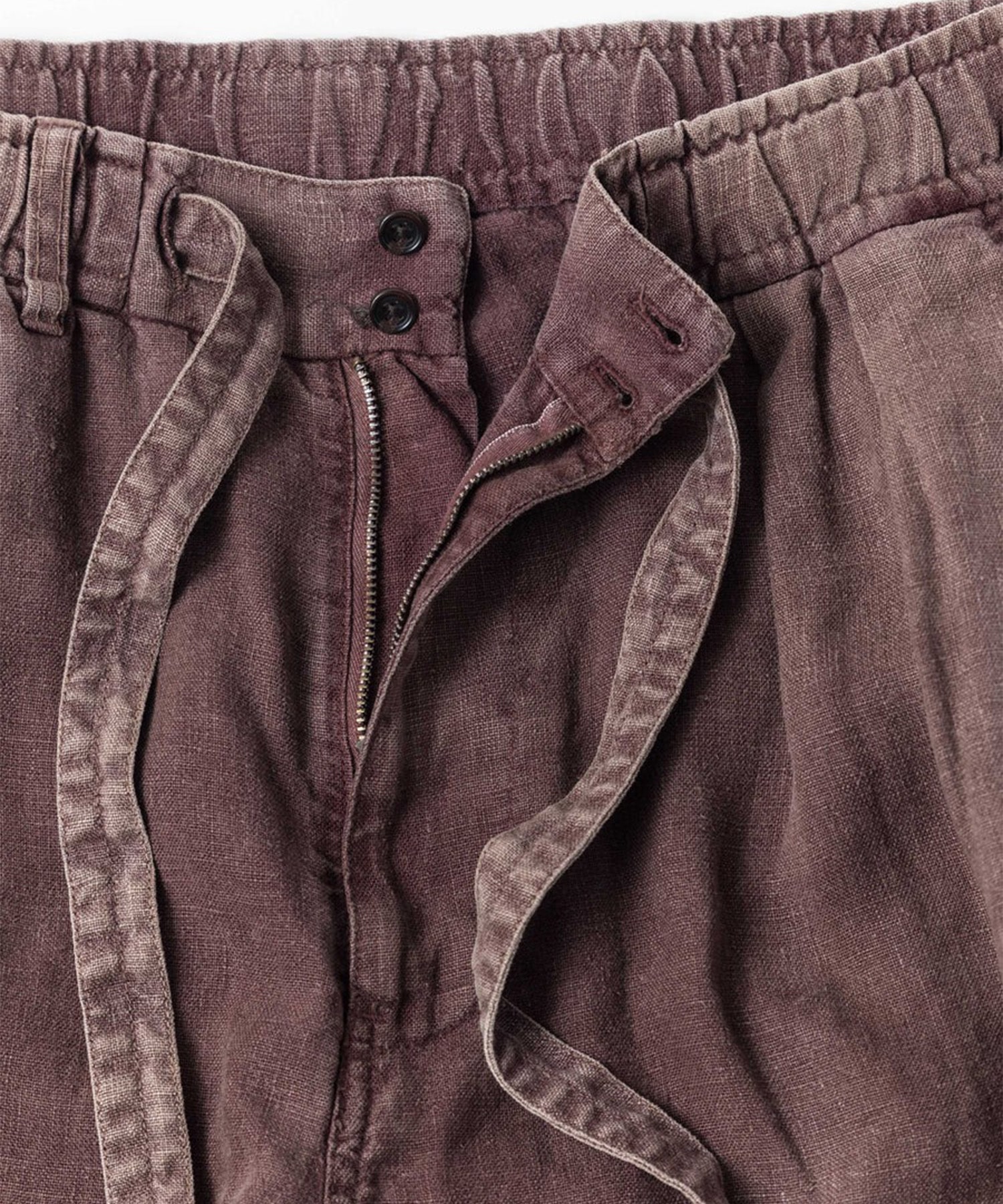 FADED SULFUR DYED LINEN WIDE EASY PANTS ANACHRONORM