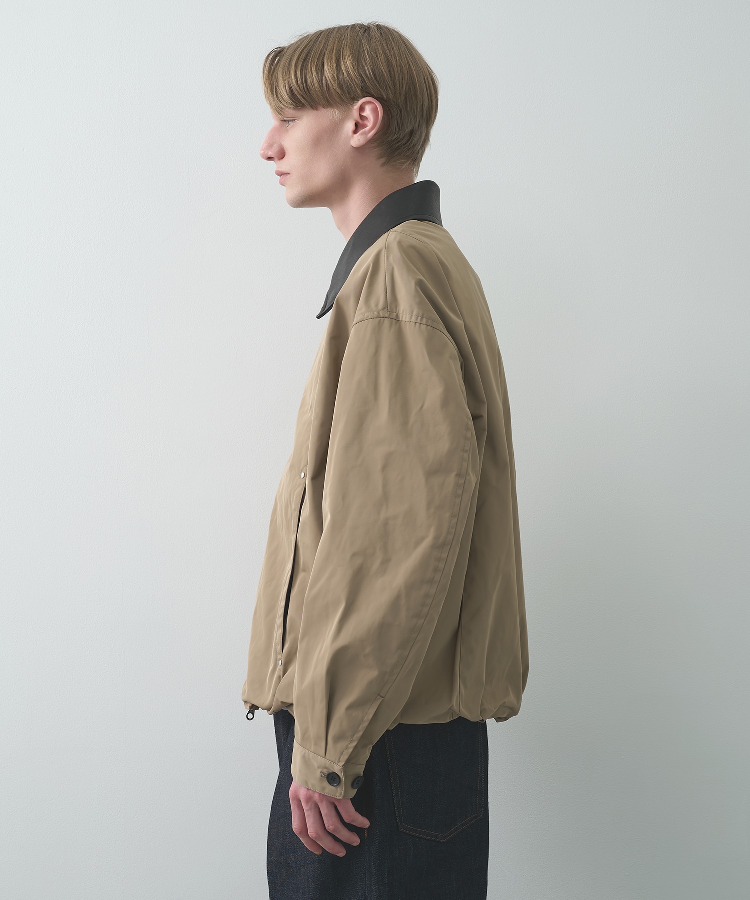 Leather collar Balloon Blouson STUDIOUS