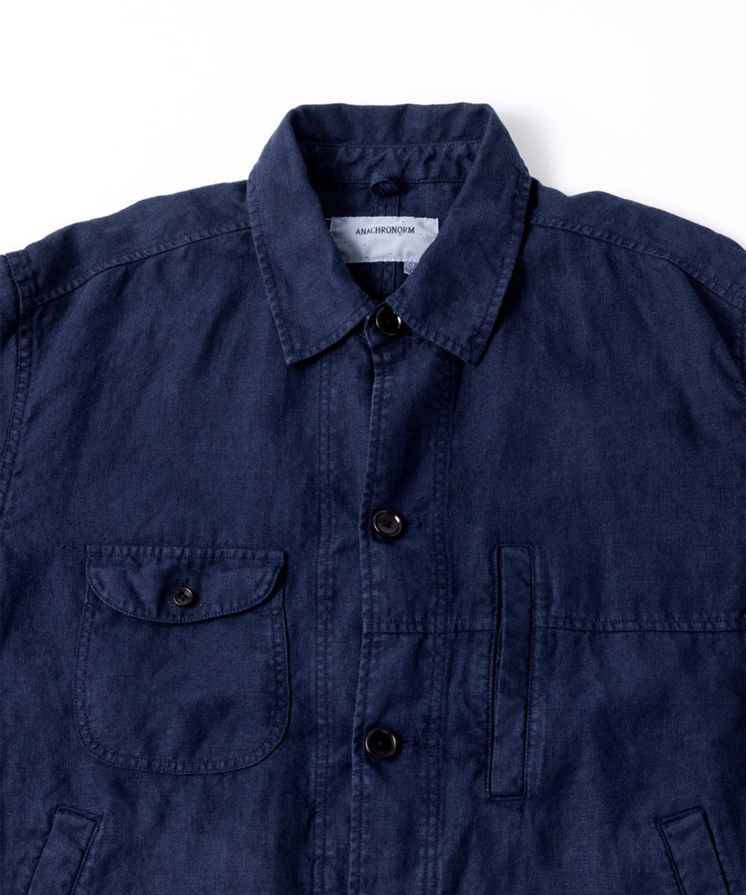 SULFUR DYED LINEN UTILITY JACKET ANACHRONORM