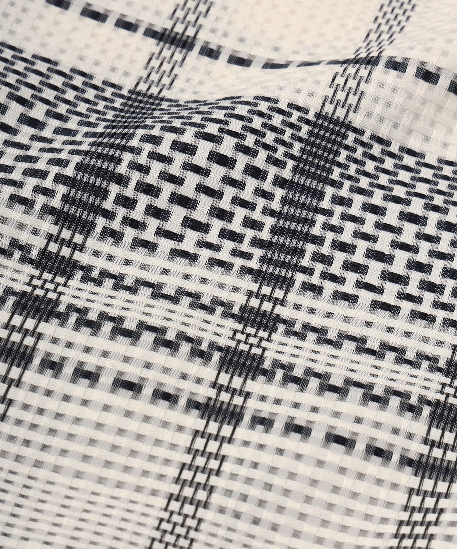 Sheer Tile Check Chin Tab Shirt CULLNI