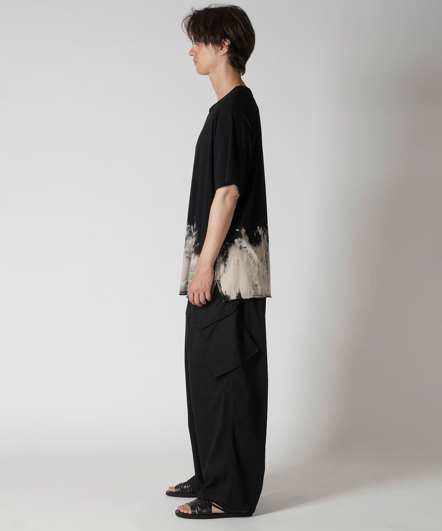 HK-T12-082 S/S TEE 抜染 Yohji Yamamoto