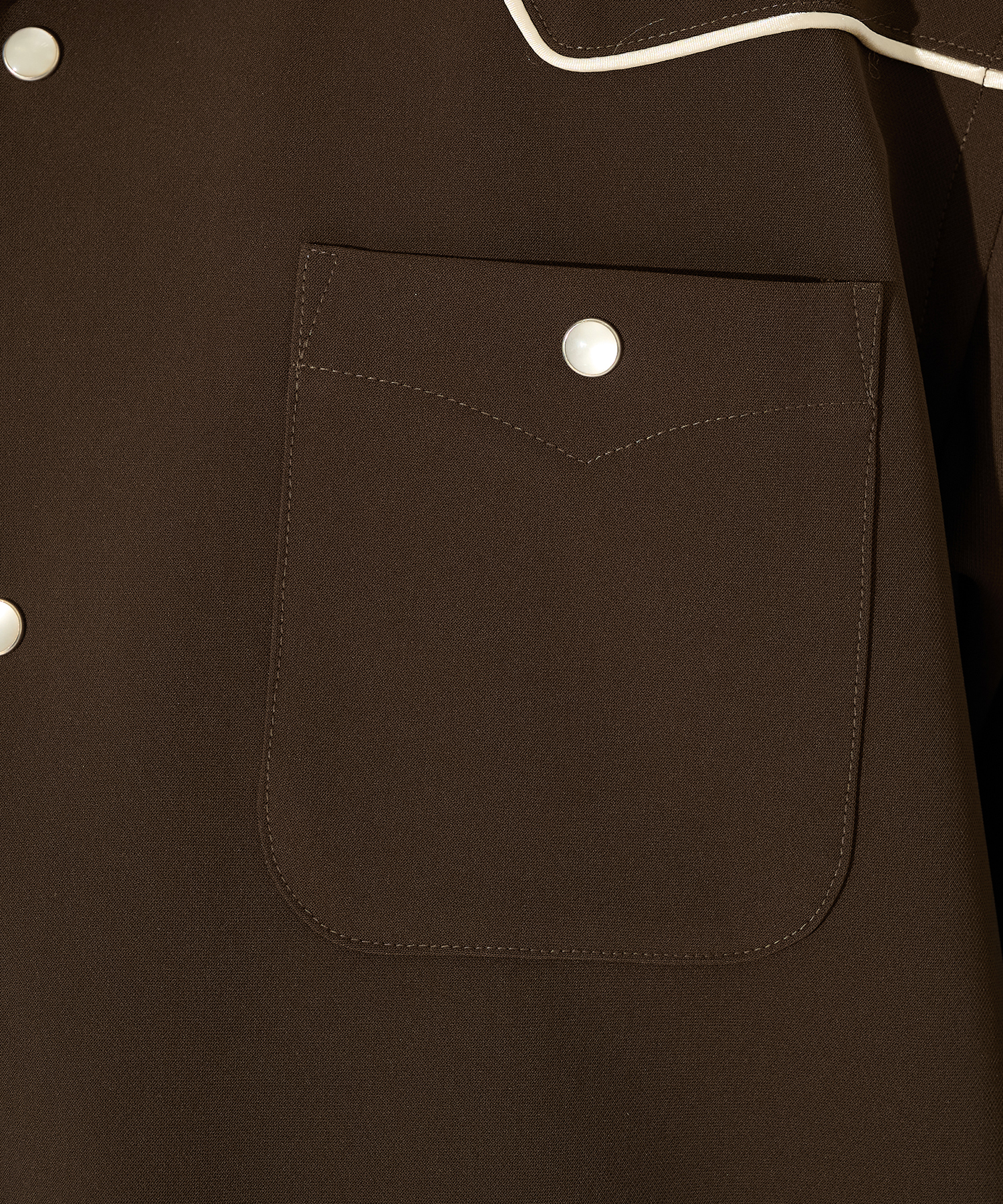 別注 Piping Cowboy One-Up S/S Shirt-Poly Double Cloth NEEDLES