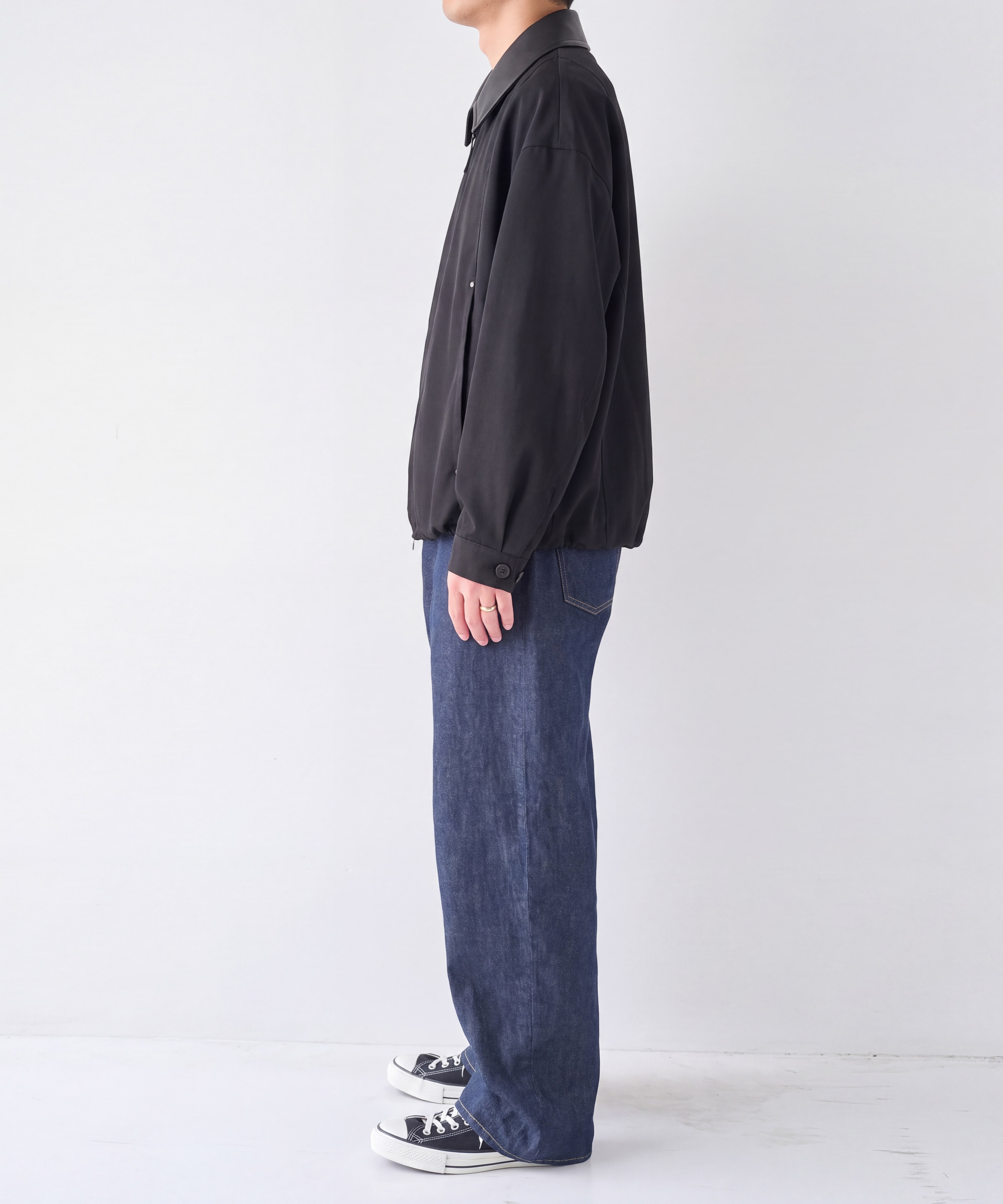 Leather collar Balloon Blouson STUDIOUS