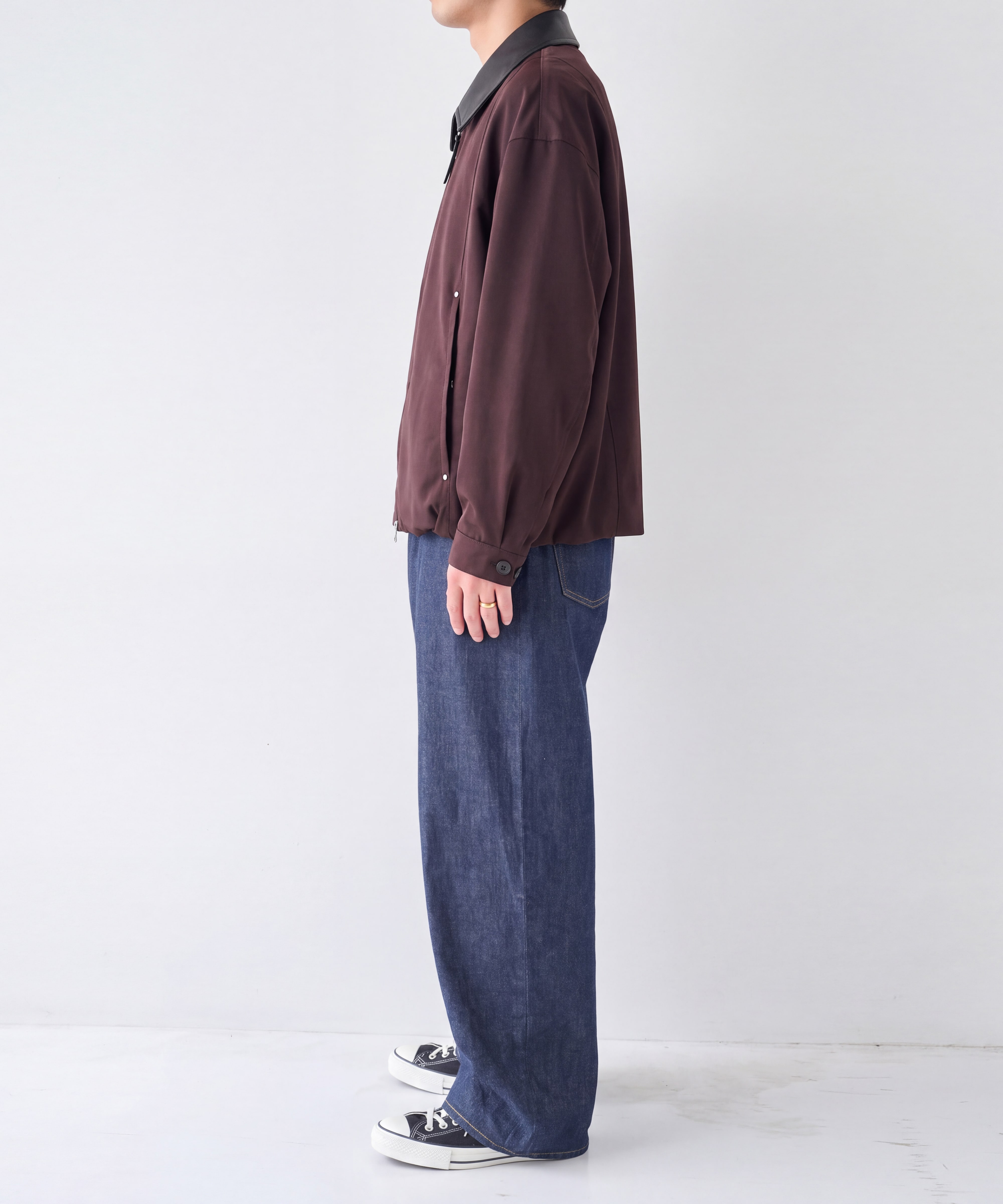 Leather collar Balloon Blouson STUDIOUS