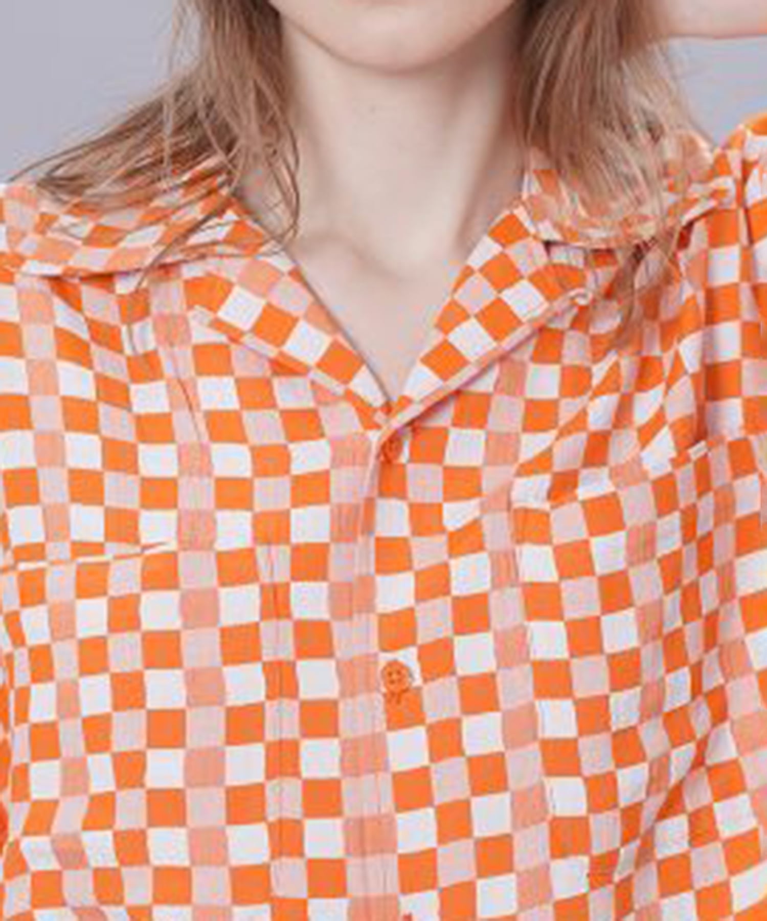 JANE SMITH(ジェーンスミス)チェックジャガードオープンカラーシャツ