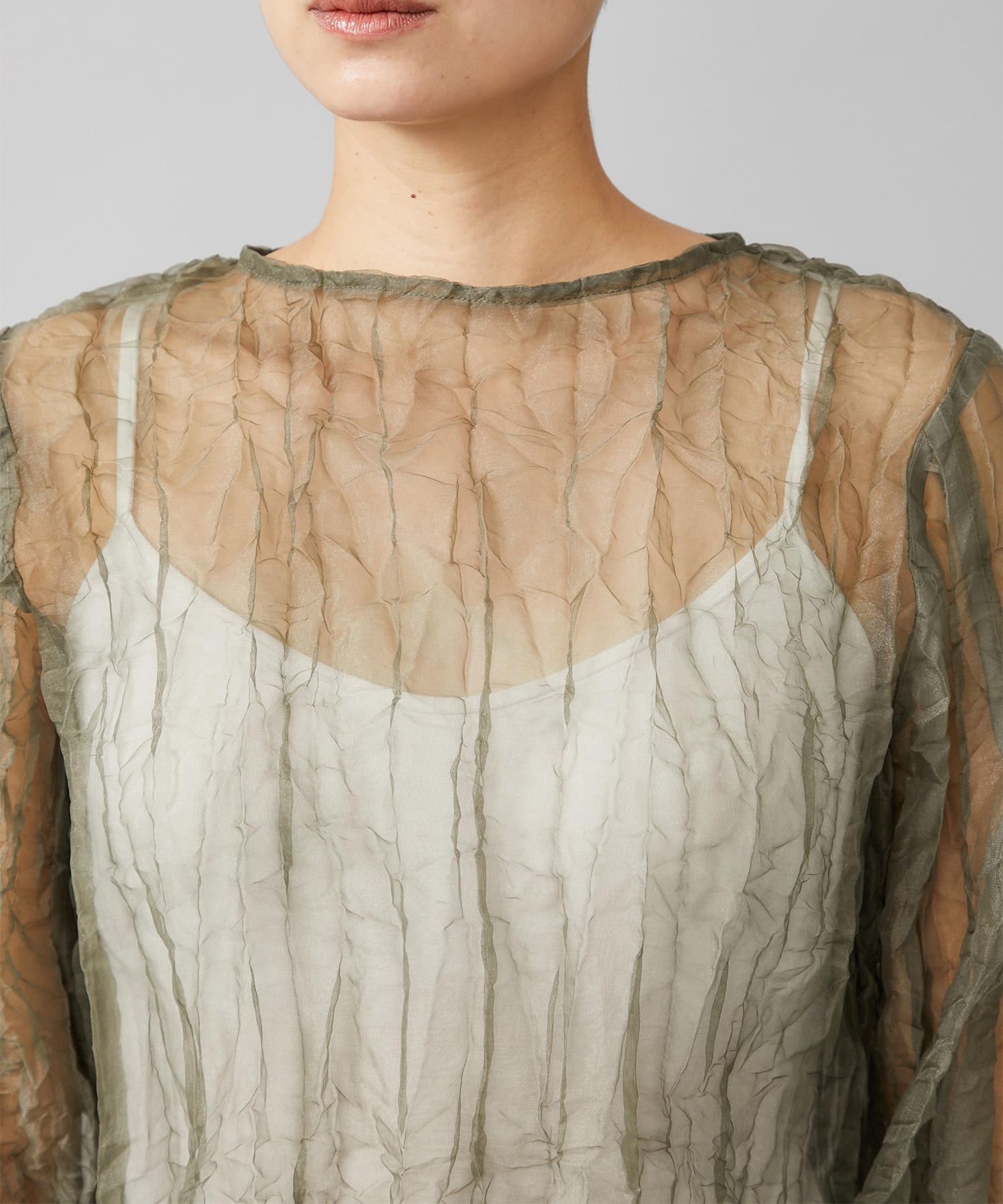 ラインヴァンドLeinwande Recycle Organdy Pleats Top