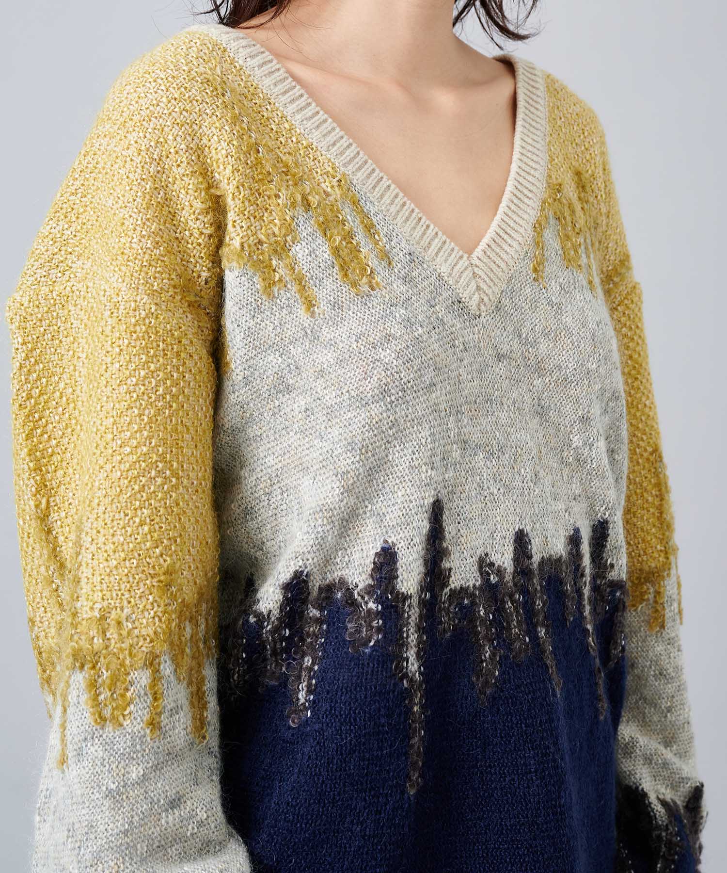 Water mirror knit sweater｜STUDIOUS