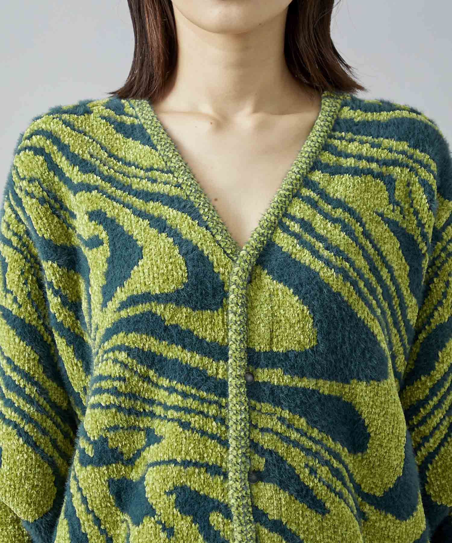 TOGA PULLA Jacquard knit cardigan green - カーディガン/ボレロ
