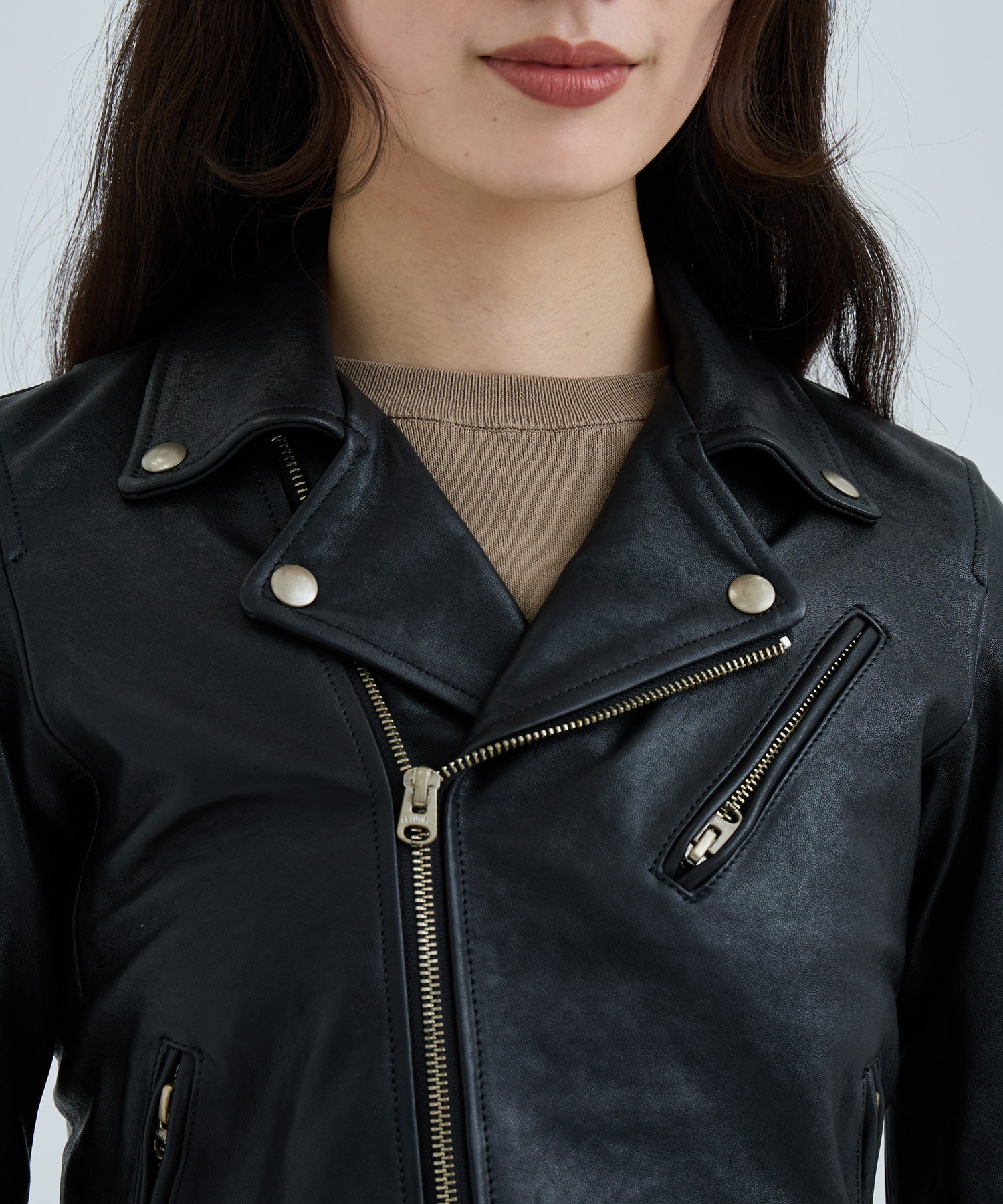 別注vintage leather riders jacket(XS BLACK): beautiful people: WOMENS｜  STUDIOUS ONLINE公式通販サイト