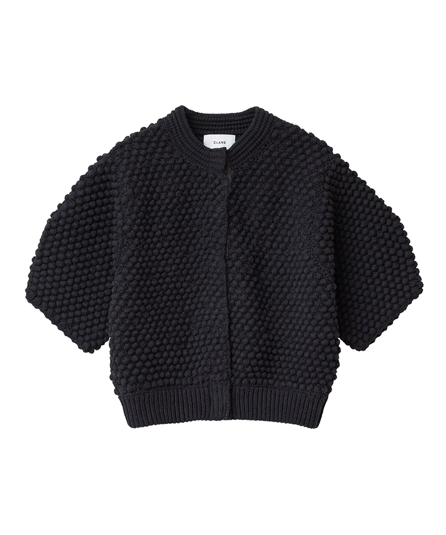 3D DOT HALF SLEEVE KNIT CARDIGAN / BLK | horsemoveis.com.br