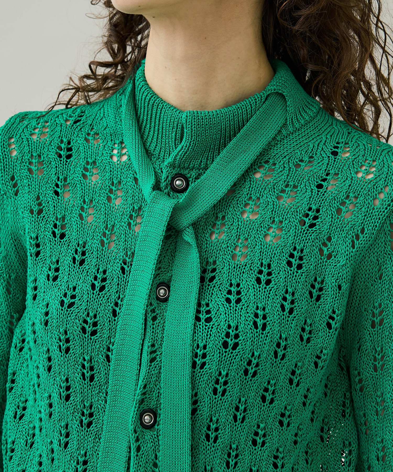 Lace knit cardigan(38 GREEN): TOGA PULLA: WOMENS｜ STUDIOUS ONLINE