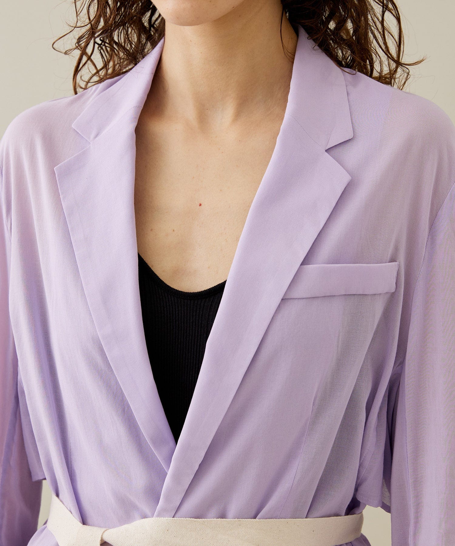 See-through Cotton Jacket(1 PURPLE): rito structure: WOMENS
