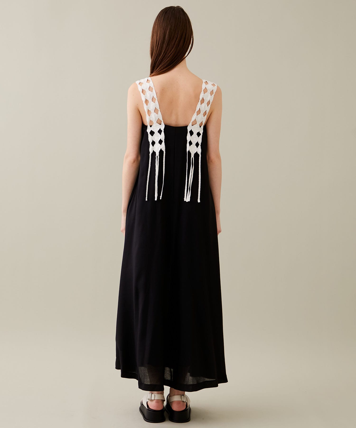 Rippeled lace strap dress BK AKIRANAKA