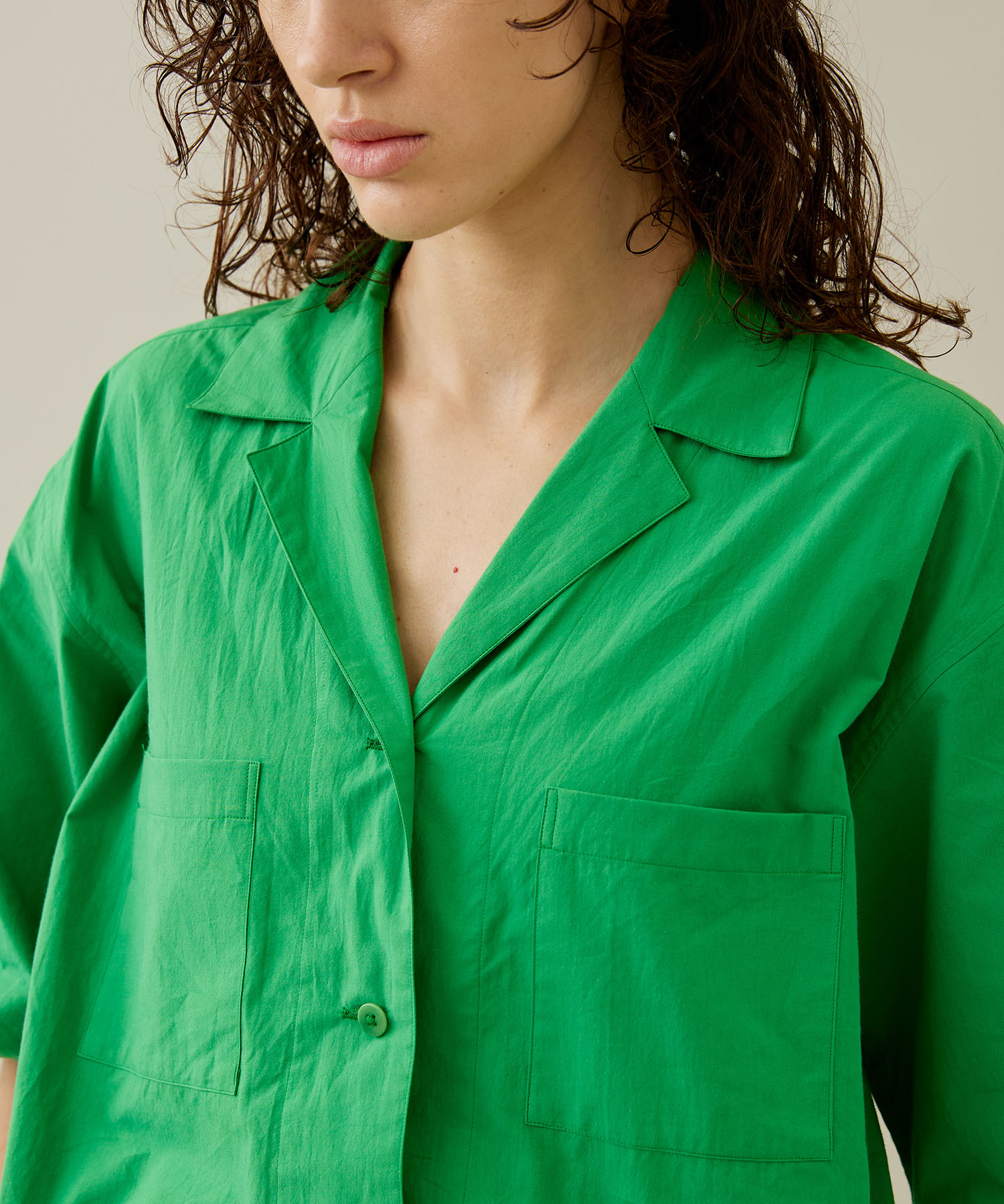 Open Collar Jumpsuit(XS GREEN): SAYAKA DAVIS: WOMENS｜ STUDIOUS