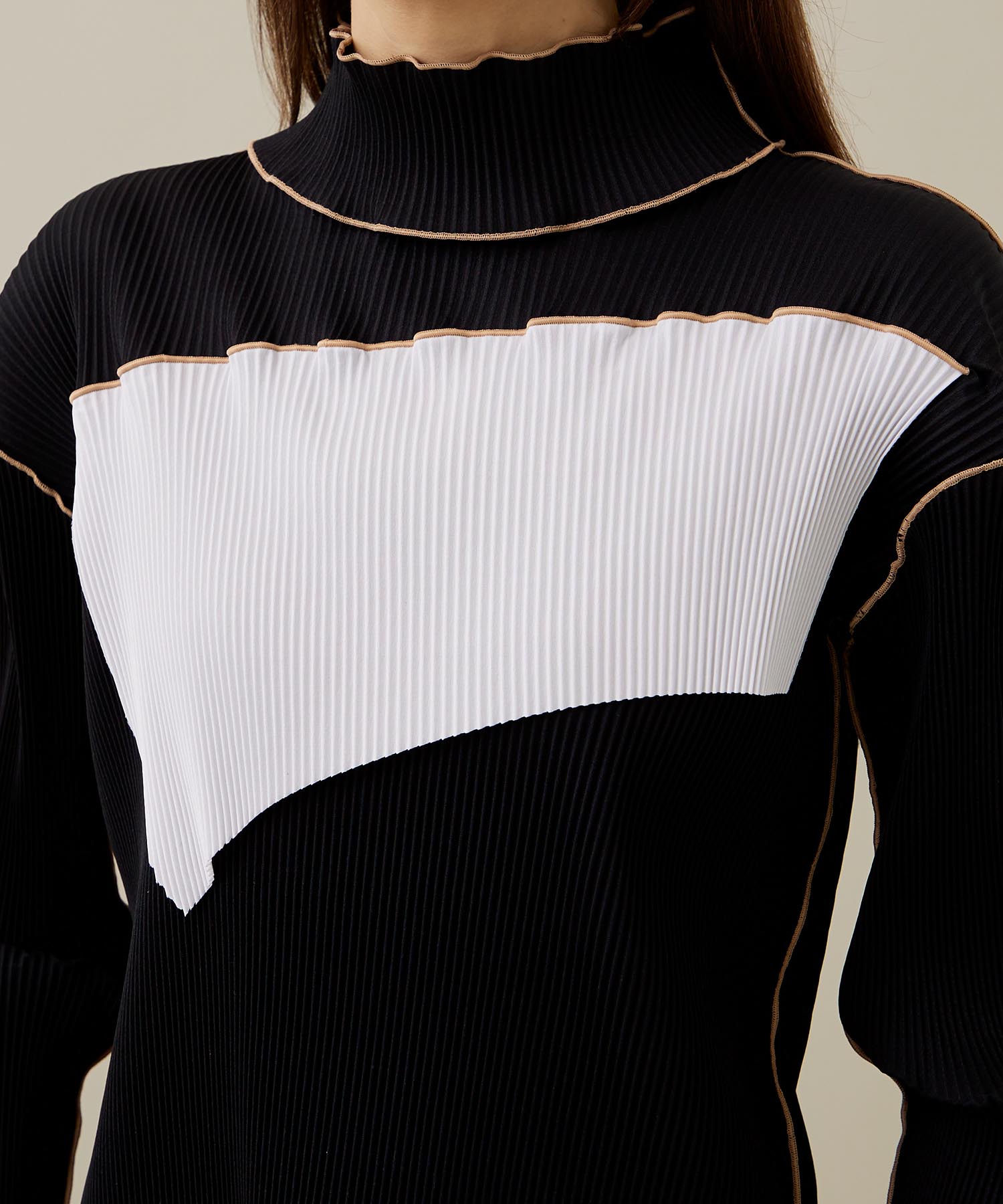 Long sleeve top High neck type(FREE BLACK): kotohayokozawa: WOMENS