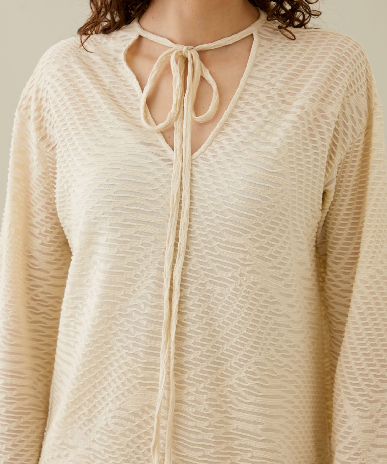 Uroco jacquard tops(1 IVORY): Lautashi: WOMENS｜ STUDIOUS ONLINE