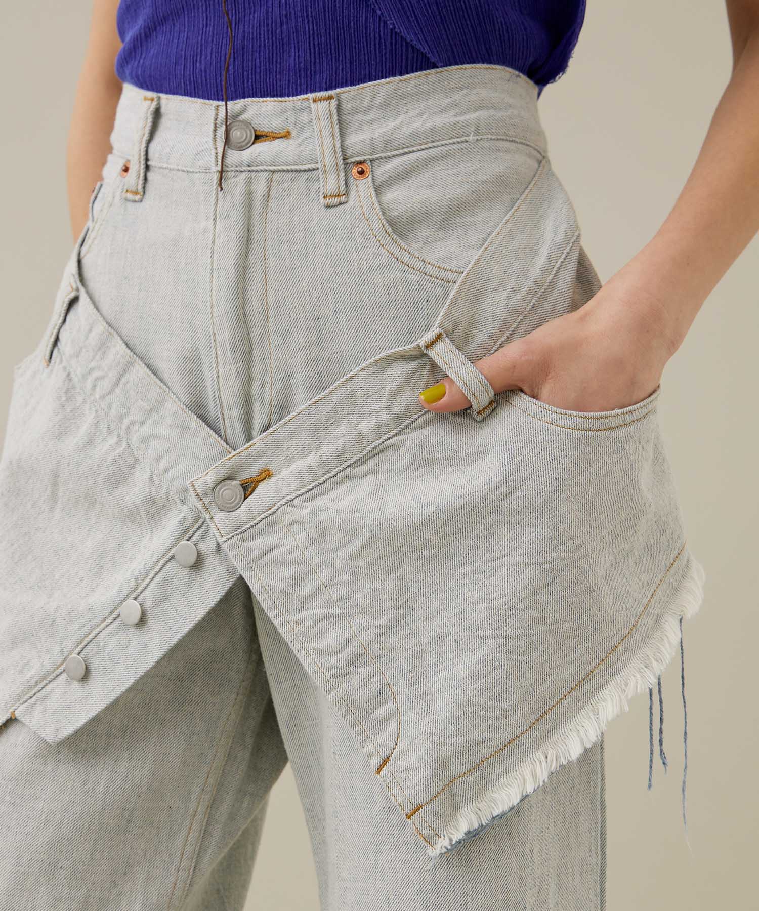 LAYERED DENIM PANTS