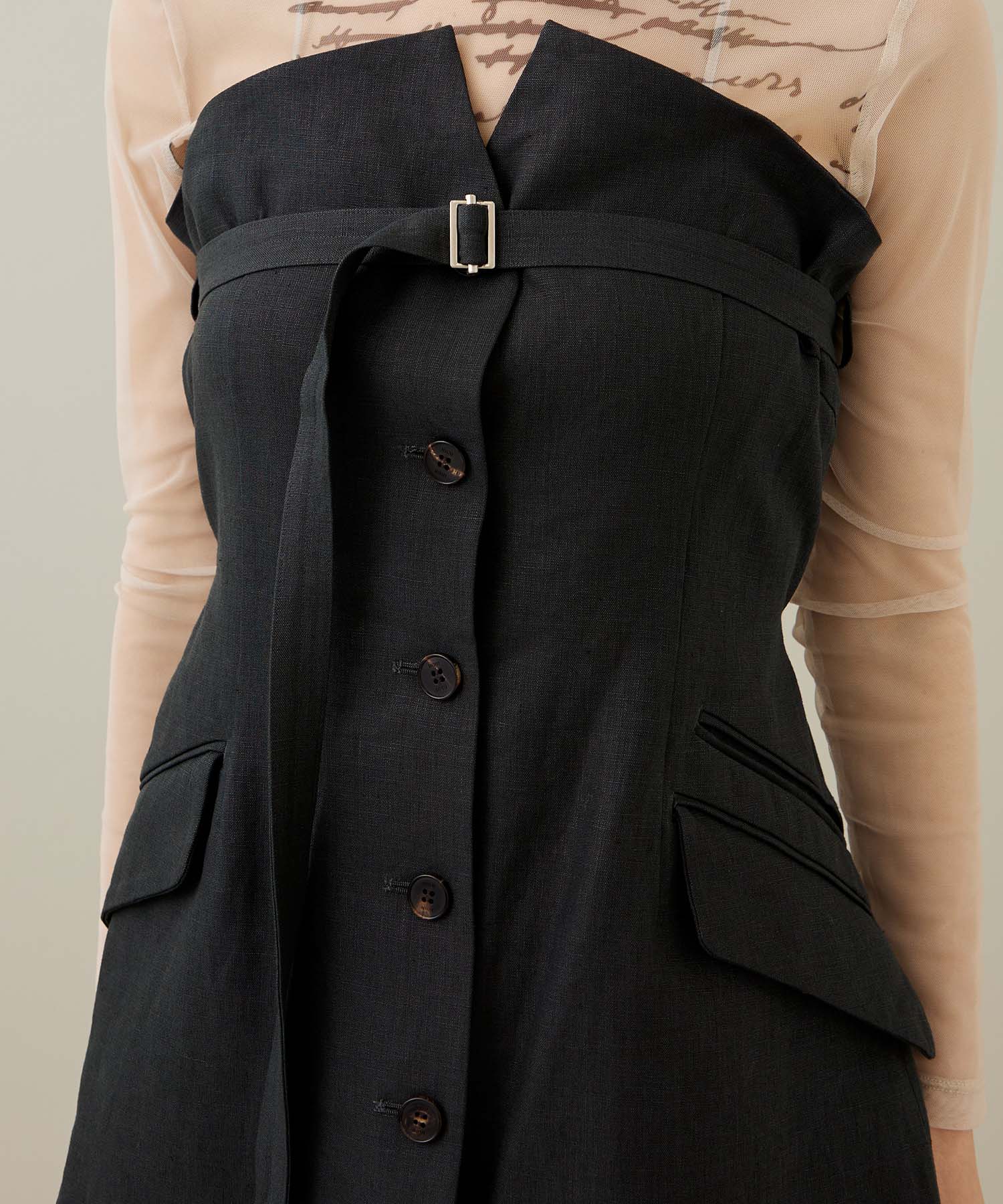 LINEN TAILORED VEST IHNN