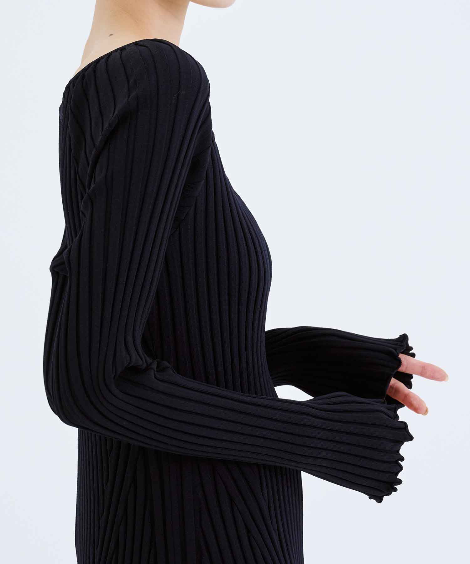 RIB KNIT SLIT DRESS(2 BLACK): FETICO: WOMENS｜ STUDIOUS ONLINE公式