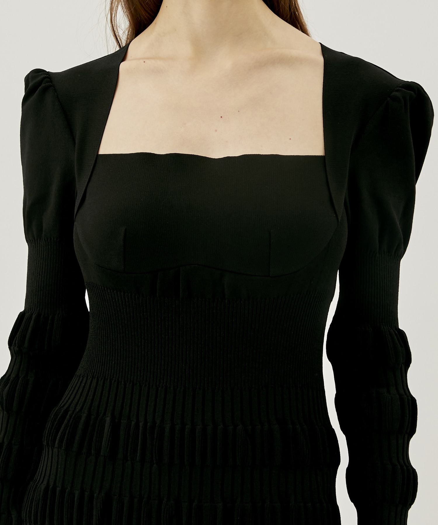 【新品未使用】Striped Midi Dress  Black Sサイズ