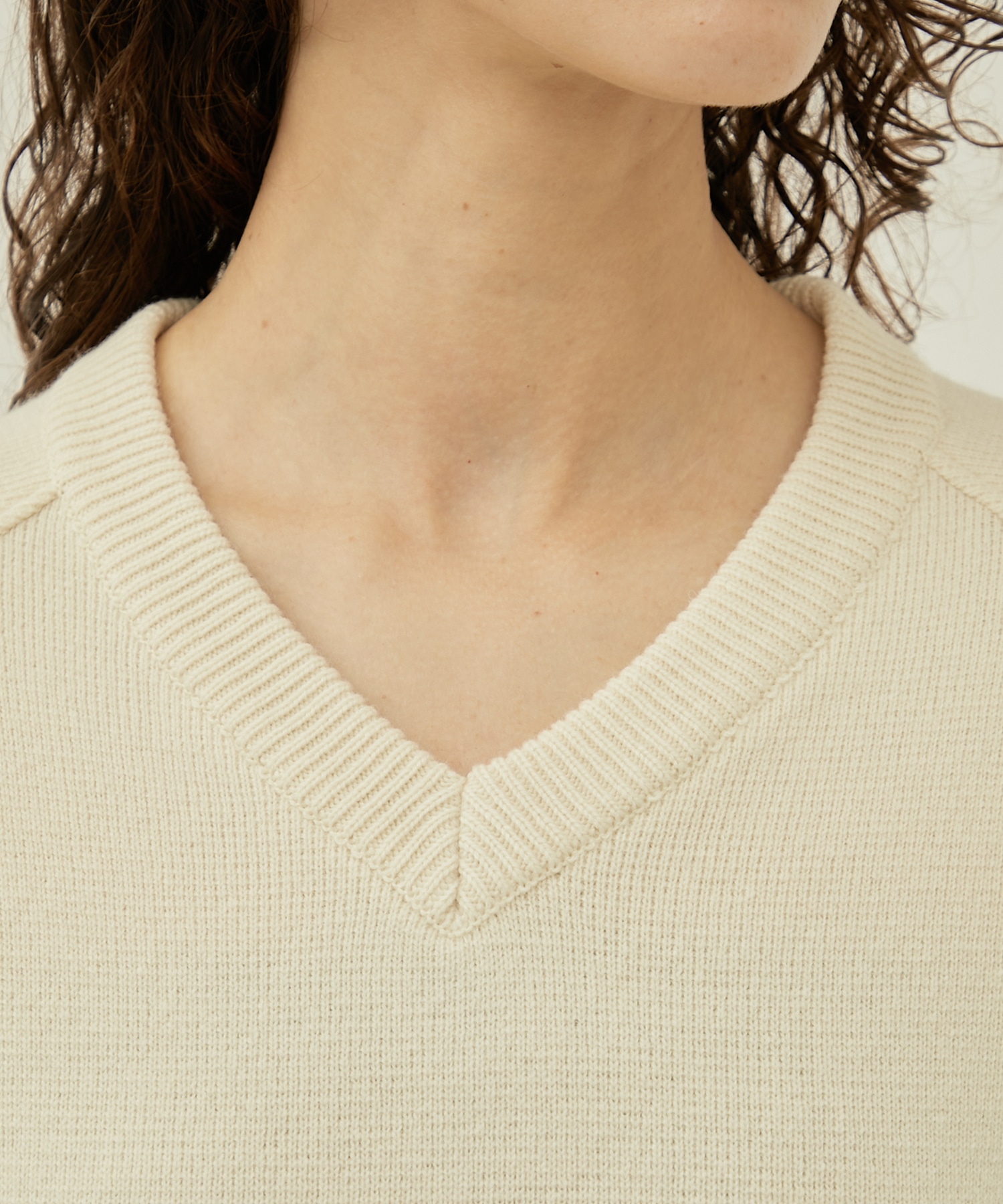 RERACS RAGLAN V NECK SHORT PULLOVER KNIT(FREE ECRU): THE RERACS