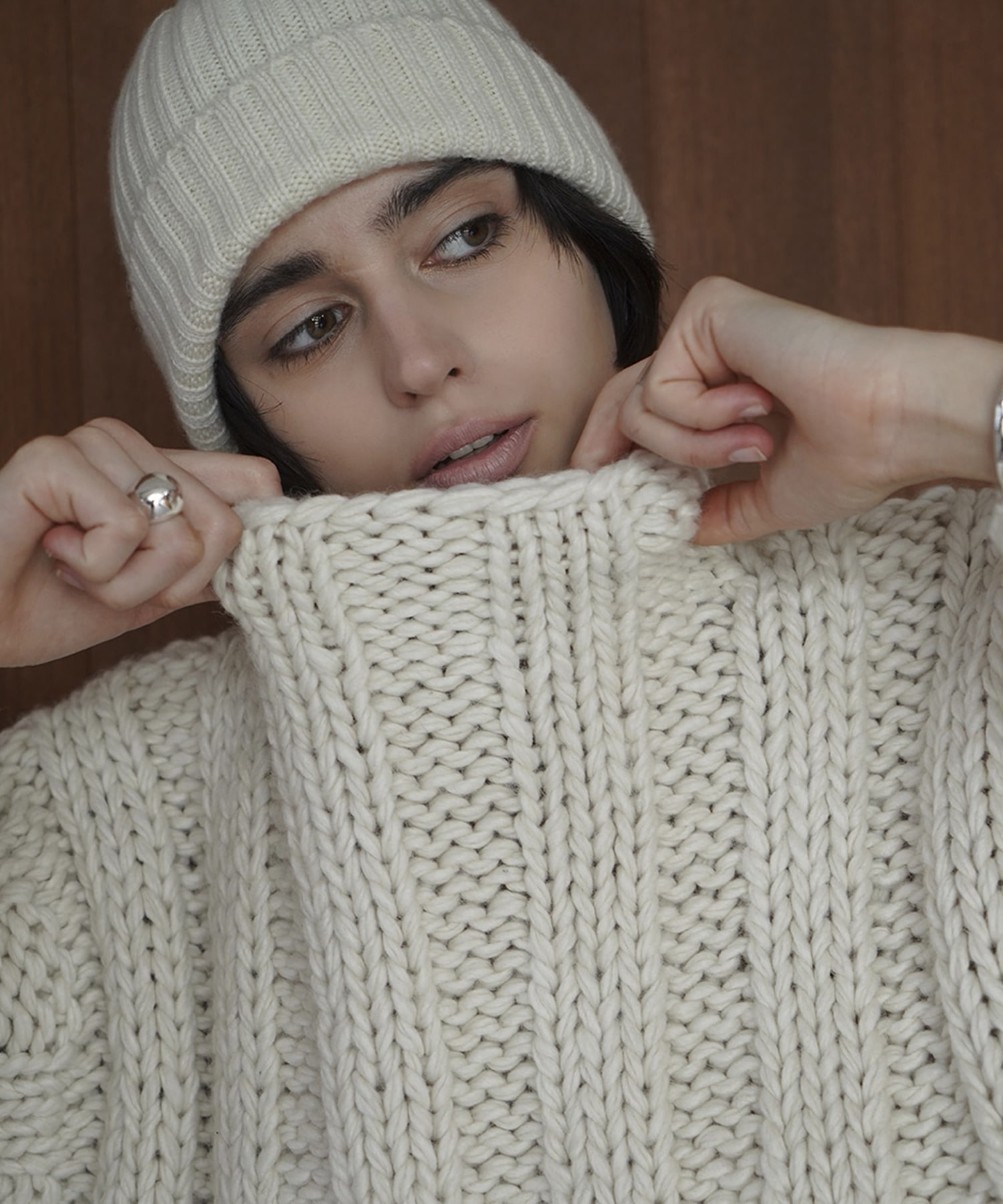 BULKY RIB HAND KNIT TOPS(1 IVORY): CLANE: WOMENS｜ STUDIOUS ONLINE