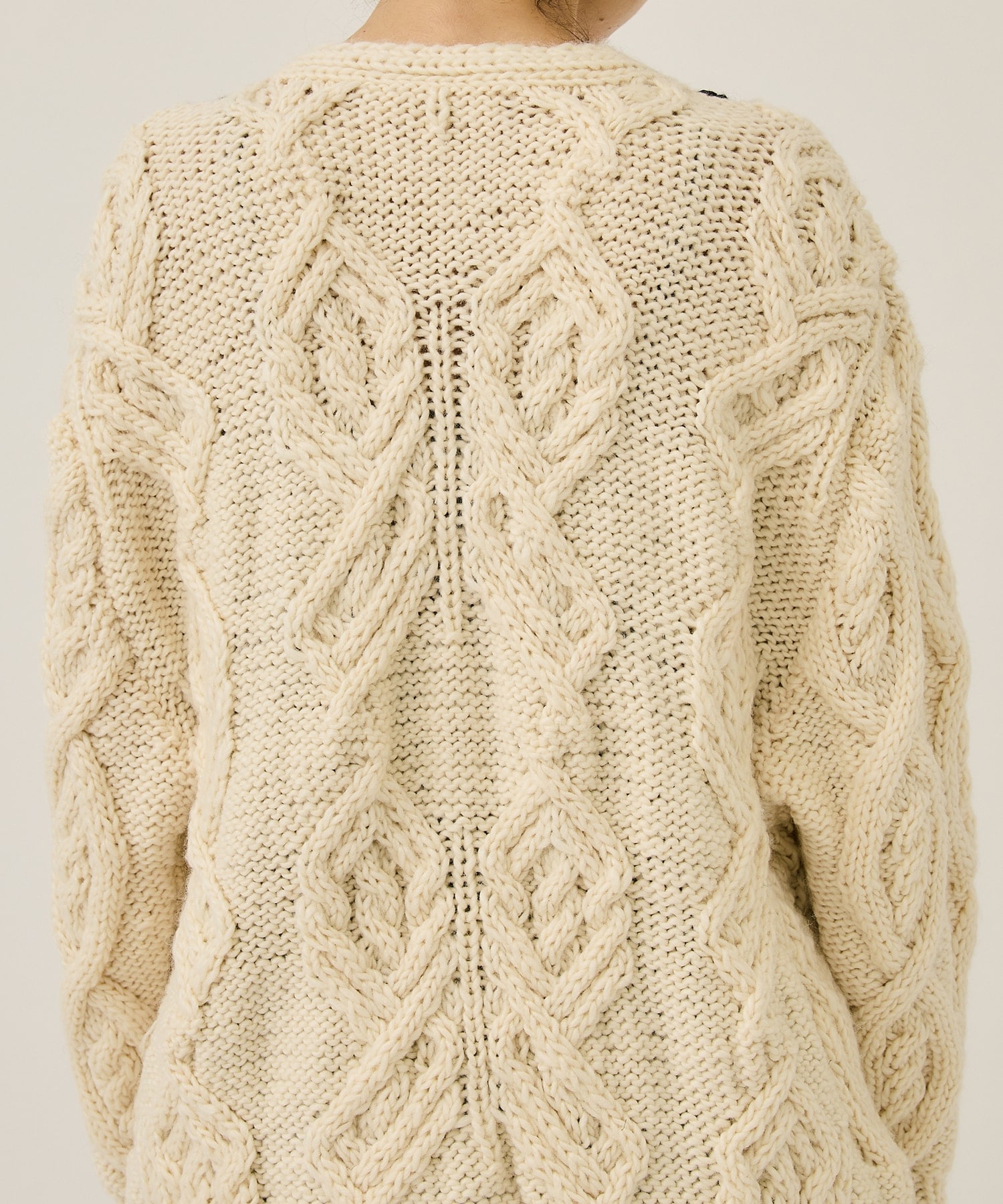 Deformtion Cable Knit Cardigan(FREE OFF WHITE): RUMCHE: WOMENS ...