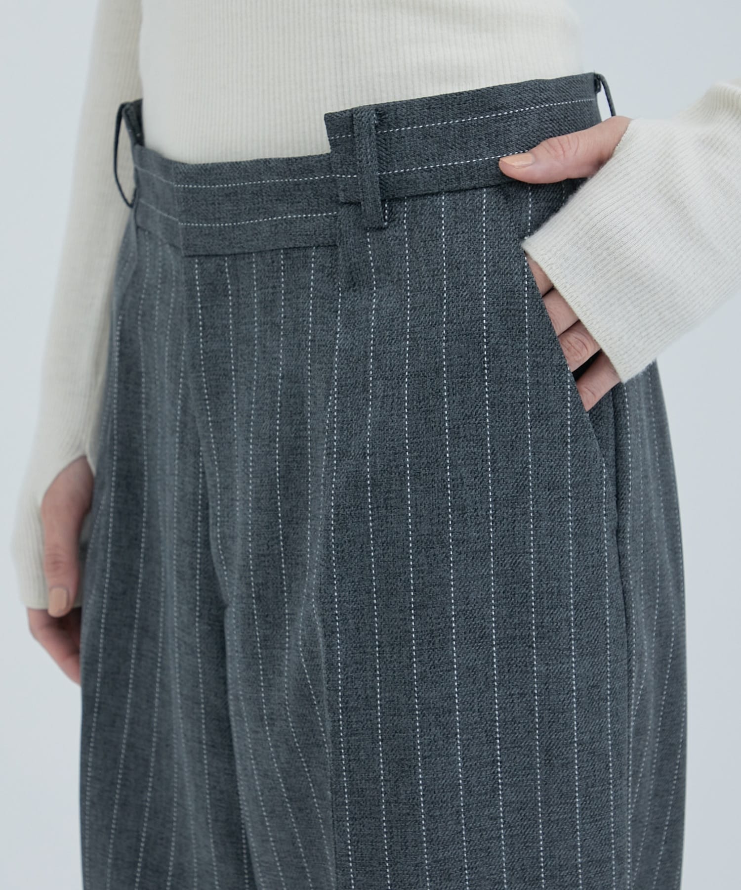 Side Paneled Trousers Pinstripe(1 STRIPE): STUDIOUS: WOMENS 