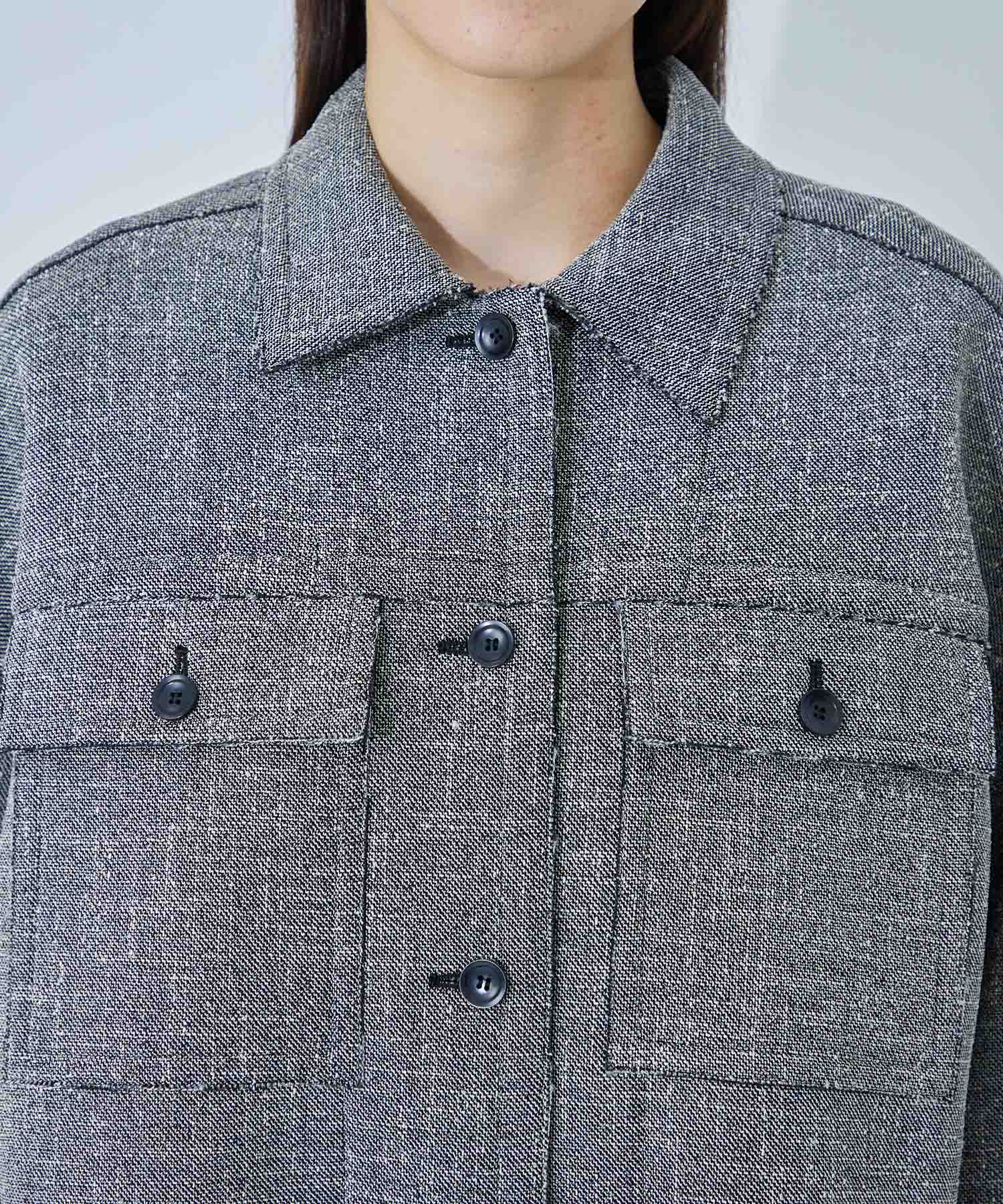 Bonding Tweed Shirt Jacket STUDIOUS