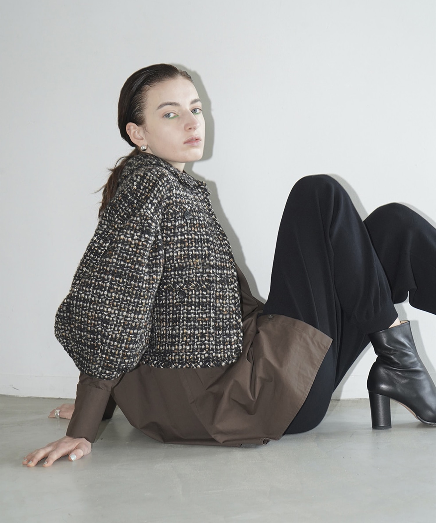 MIX TWEED PUFF SLEEVE JACKET(1 BLACK): CLANE: WOMENS｜ STUDIOUS ONLINE公式通販サイト