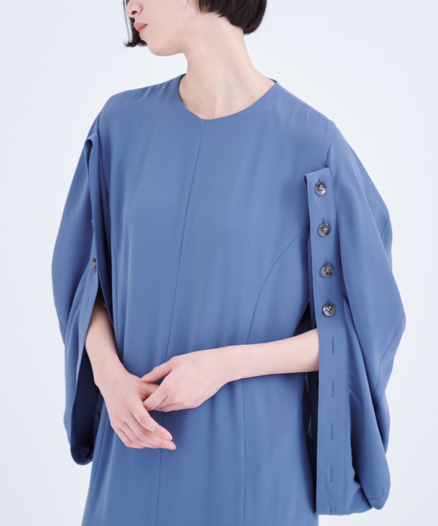 Mirka drape sleeve dress BL AKIRANAKA