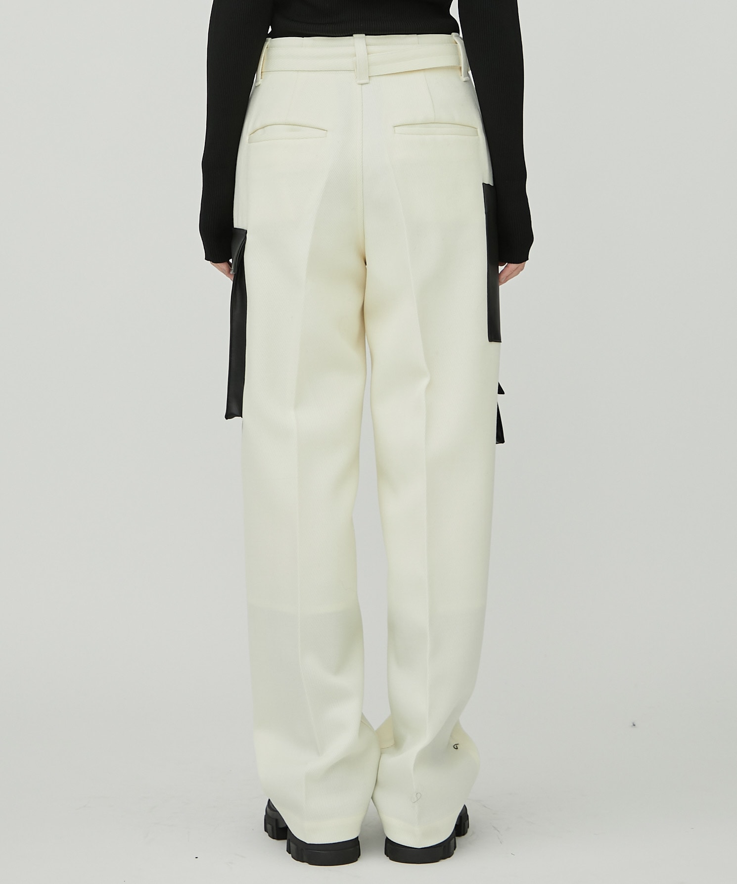 FAKE LEATHER 8POCKET PANTS 