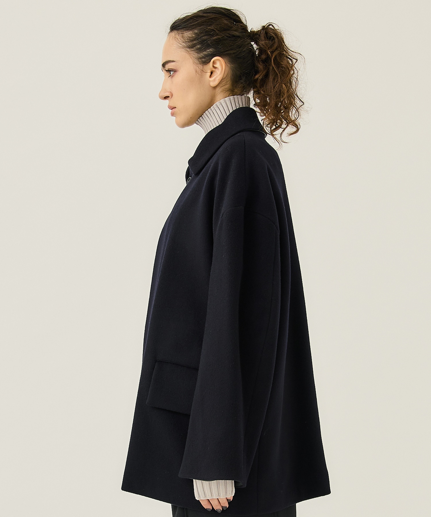 Stand Fall Collar Coat(FREE NAVY): IIROT: WOMENS｜ STUDIOUS ONLINE