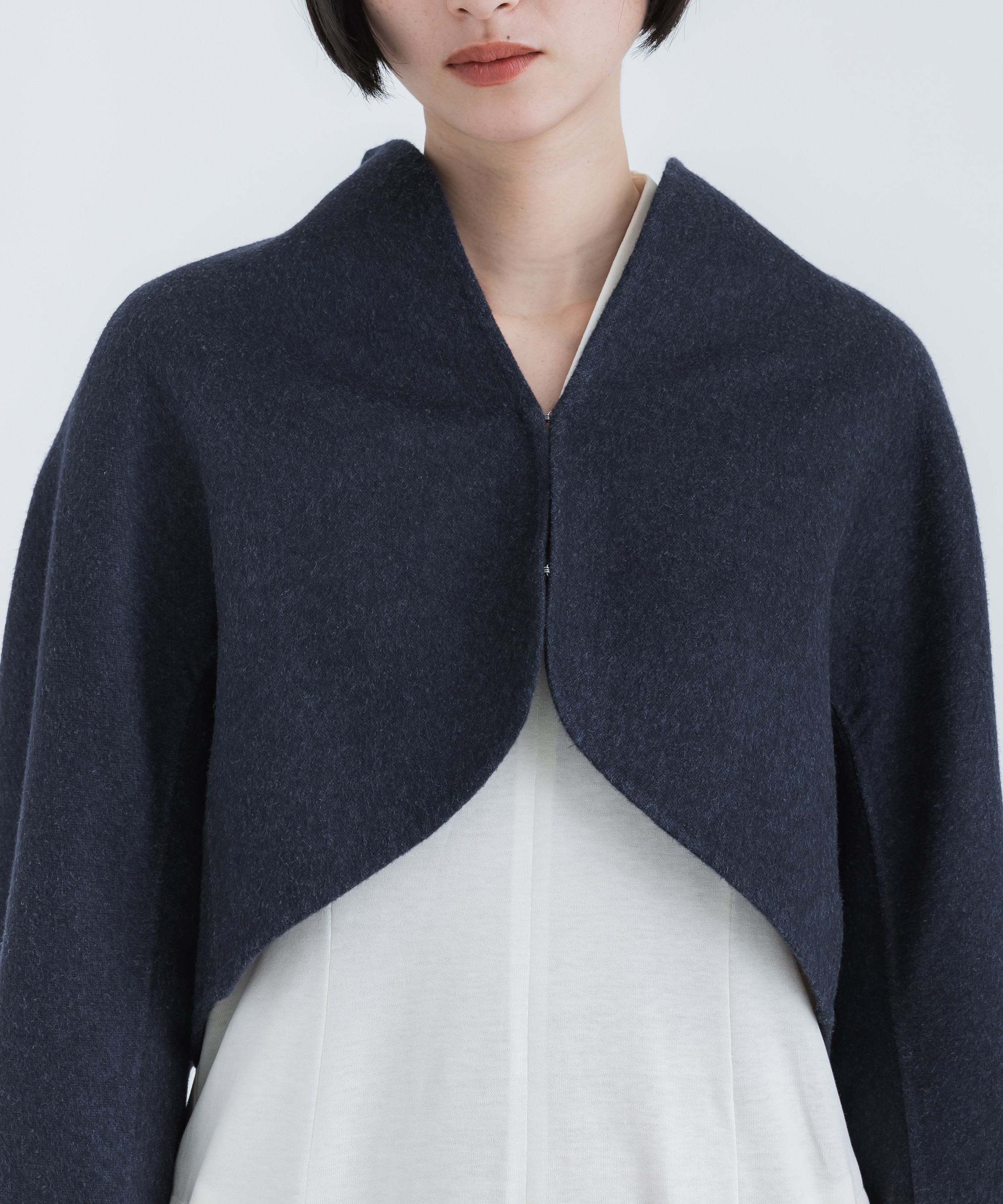 Silk Cashmere Reversible Sewing Bolero Jacket Mame Kurogouchi