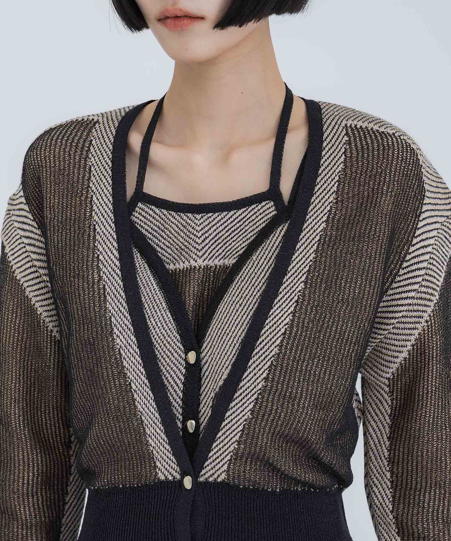Pigment knit cardigan (Black) MURRAL