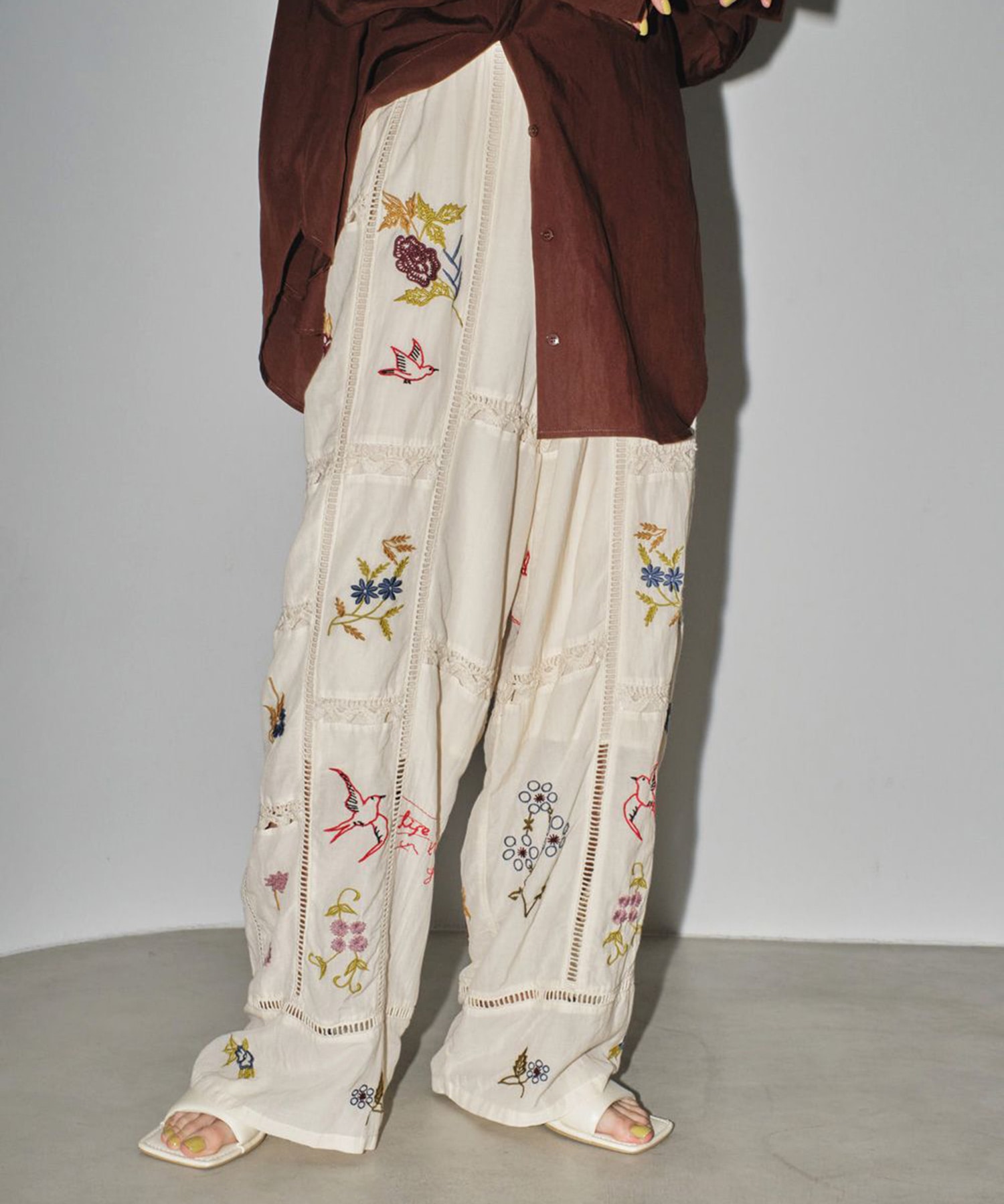 Embroidery Patchwork Trousers TODAYFUL