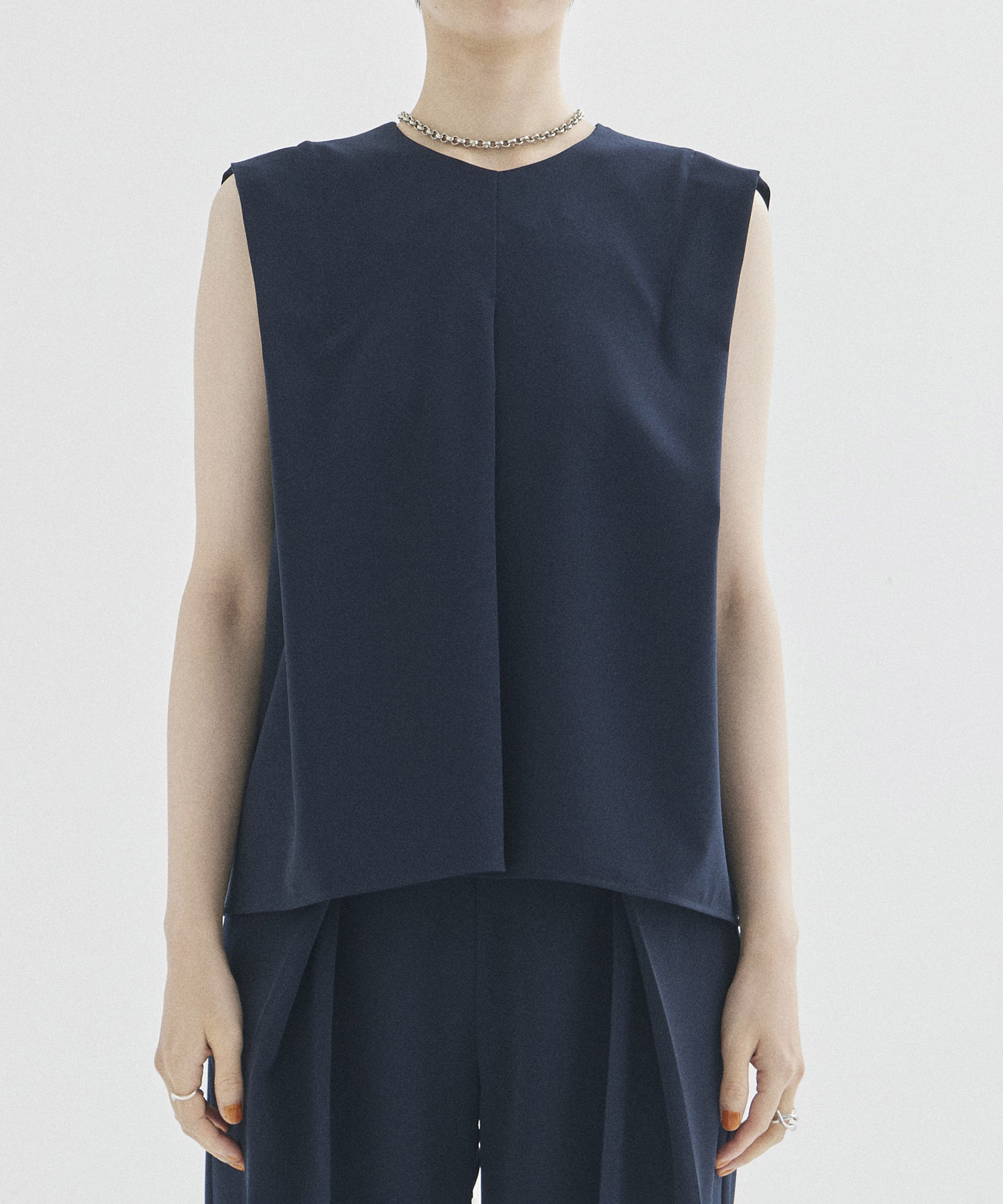 Front Tucked Sleeveless Blouse STUDIOUS