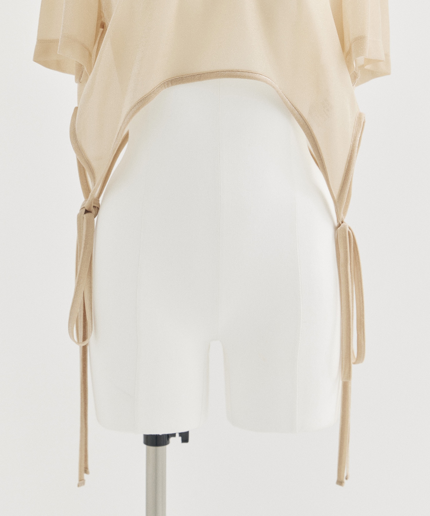 Lame Jersey Cropped Sheer Top Mame Kurogouchi