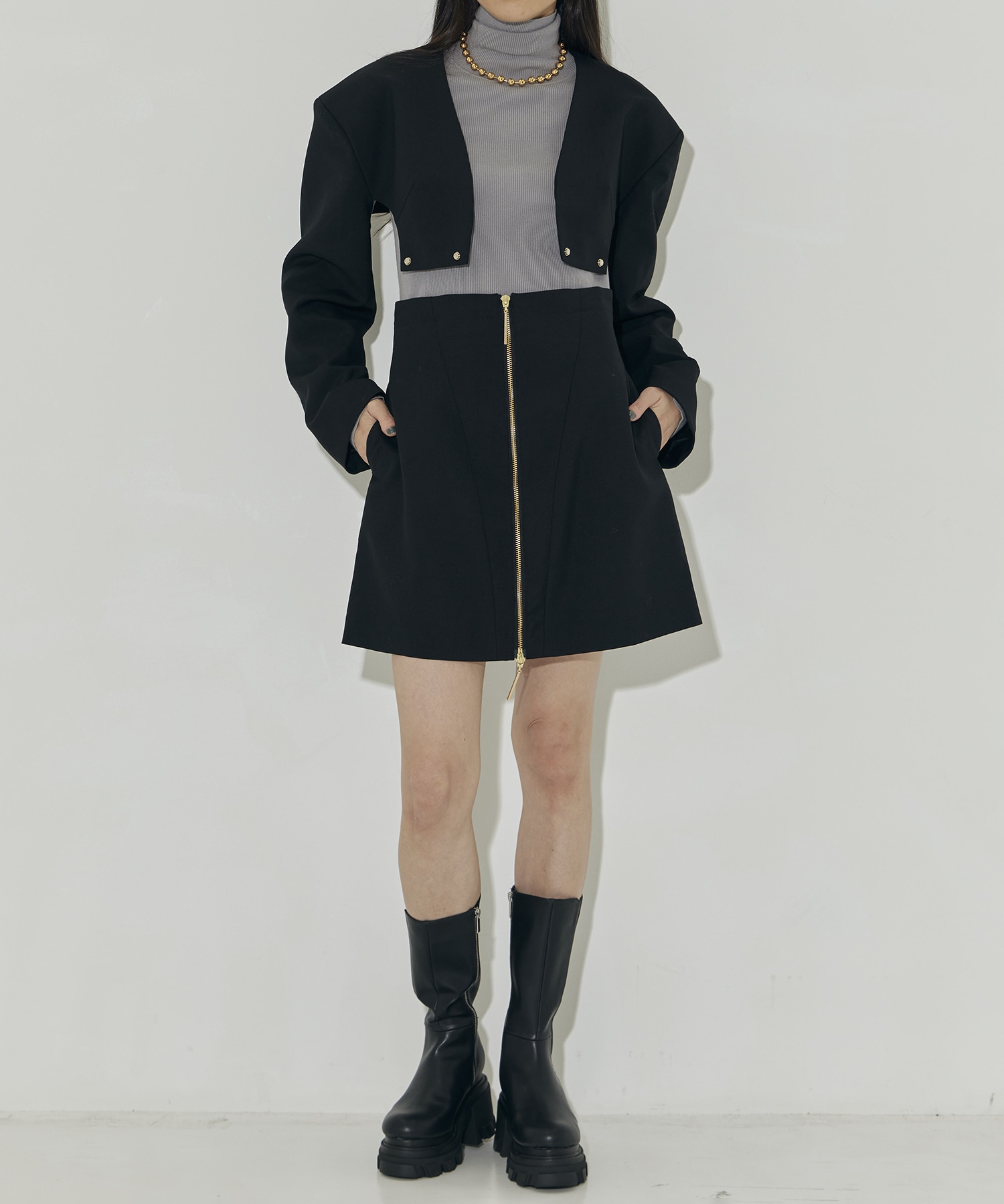 SEPARATED JACKET MINI DRESS MUKASA