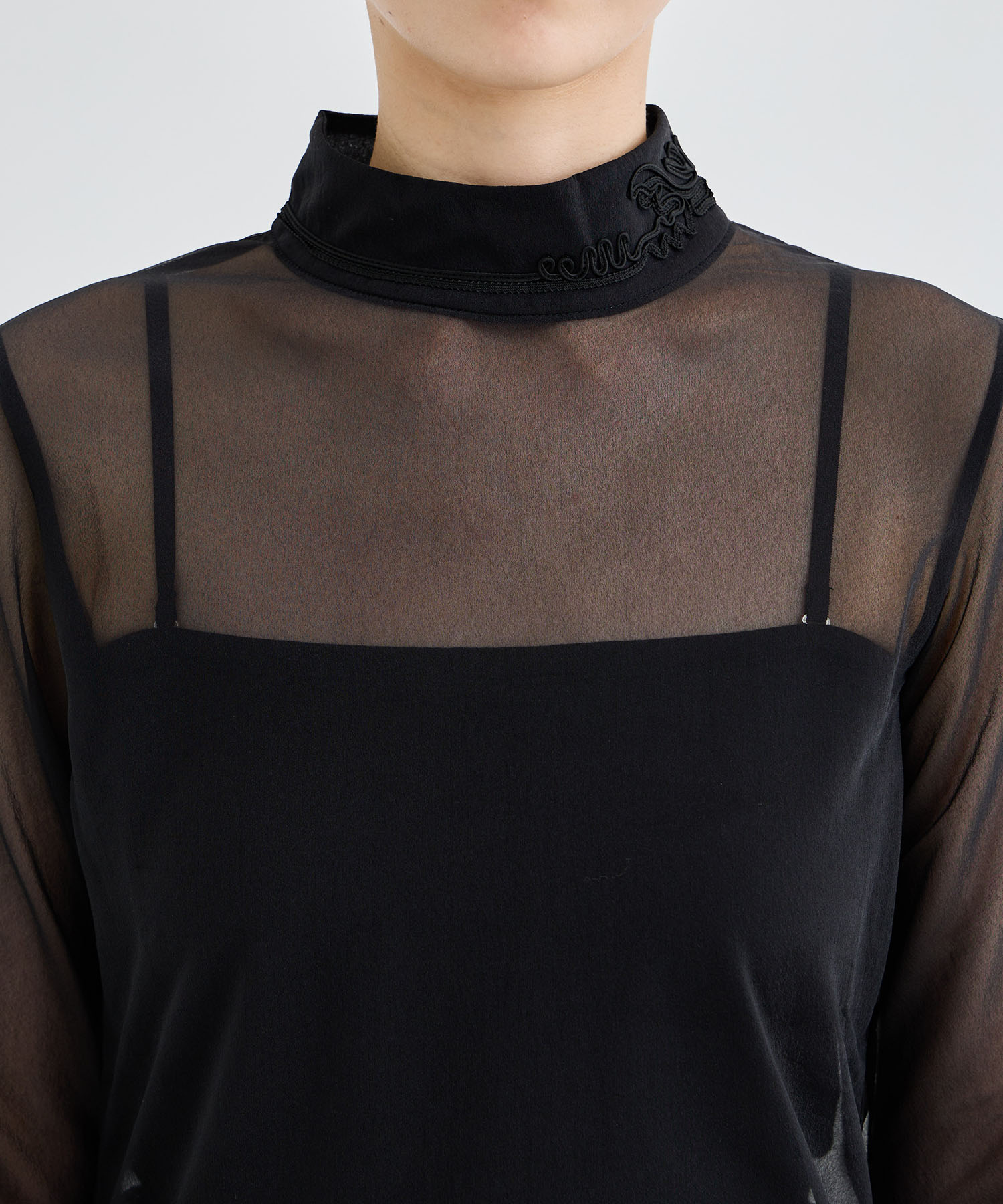 Scenery embroidery sheer top MURRAL