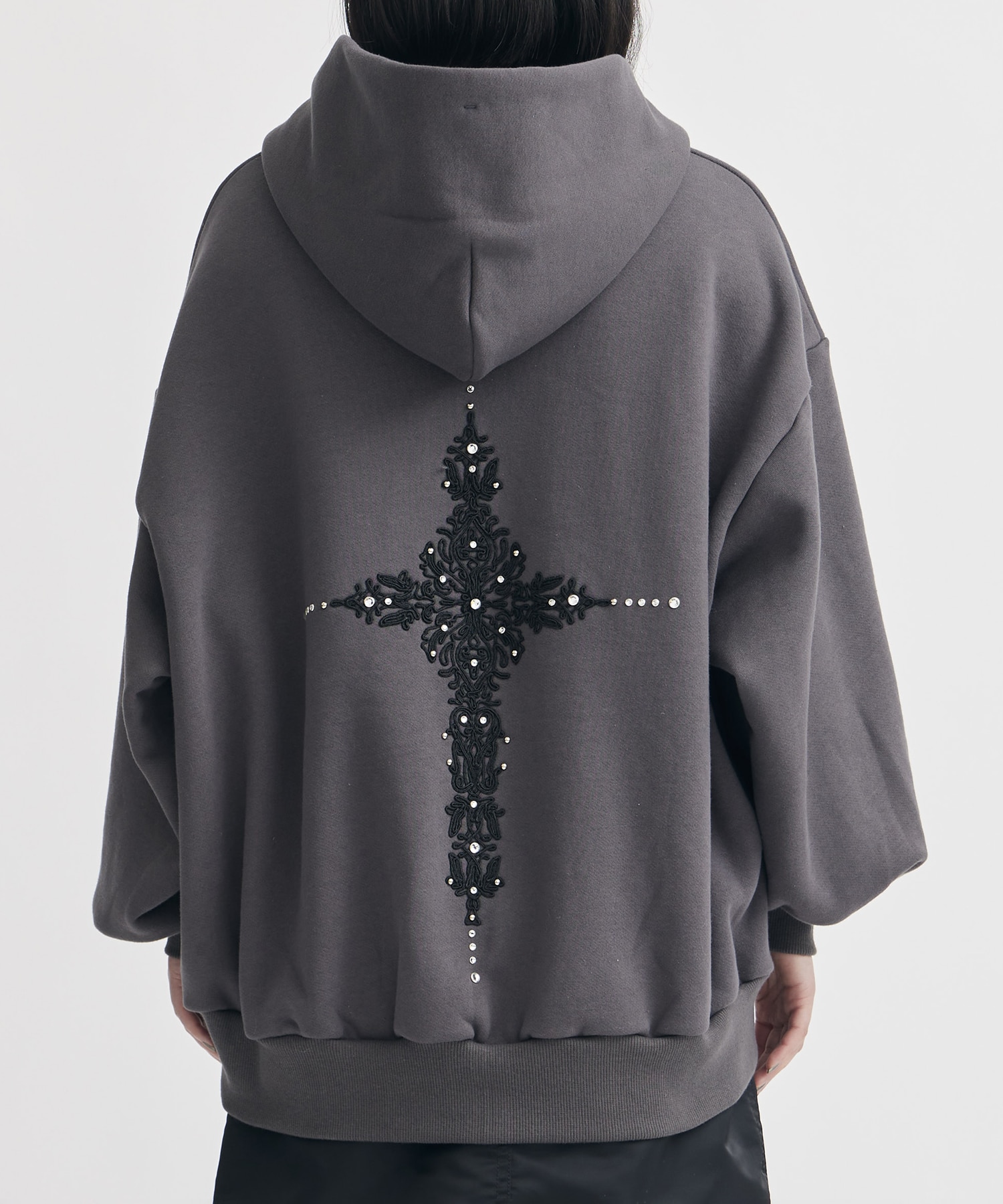 damask cross embroidery hoodie tanakadaisuke