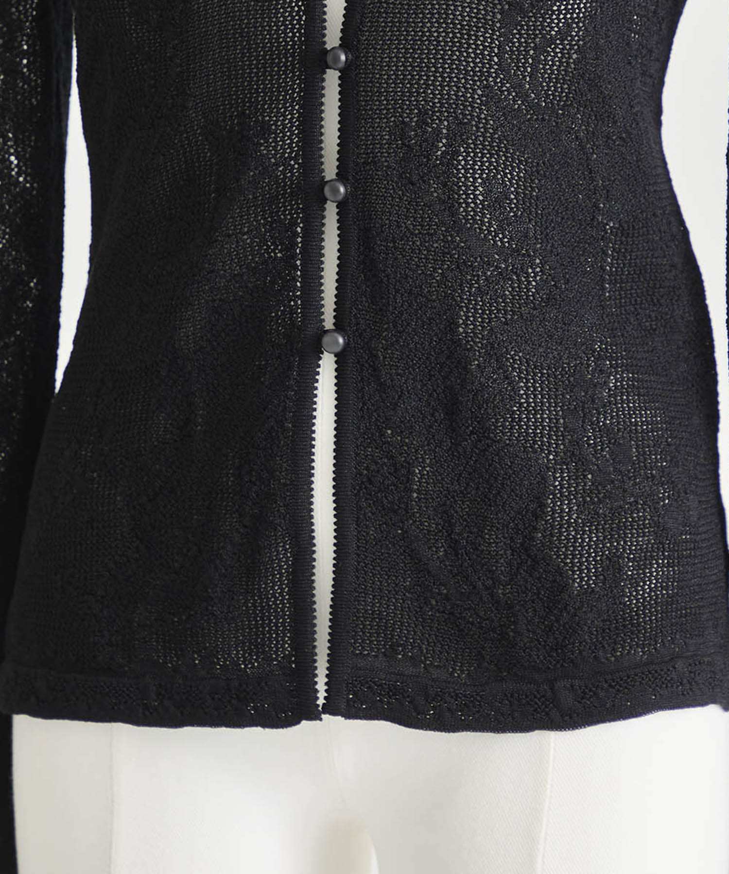 Watermark Pattern Knitted Cardigan Mame Kurogouchi