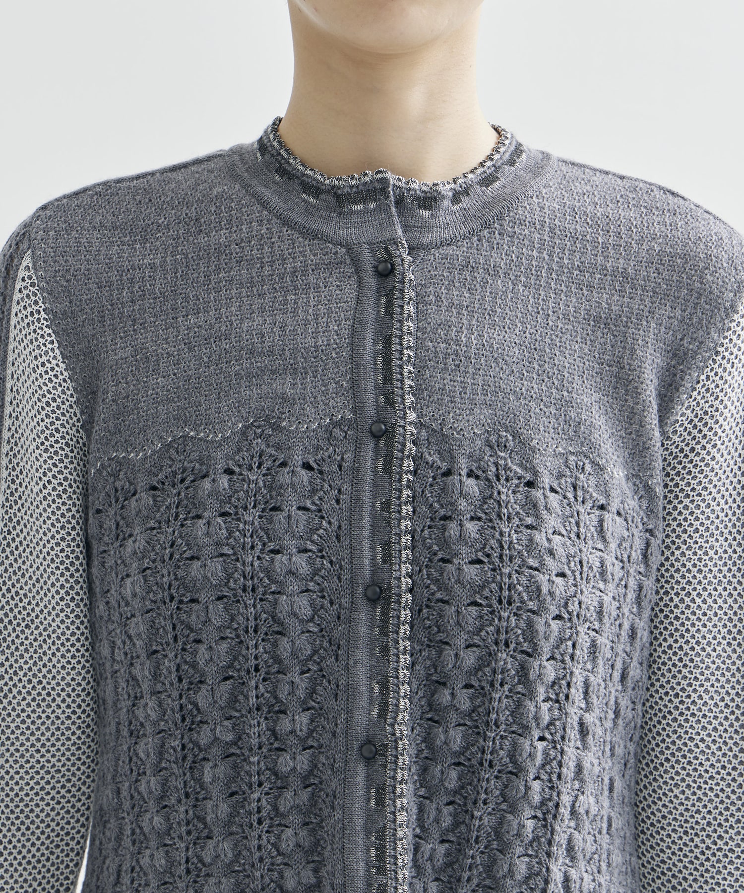 Openwork Pattern Knitted Cardigan Mame Kurogouchi