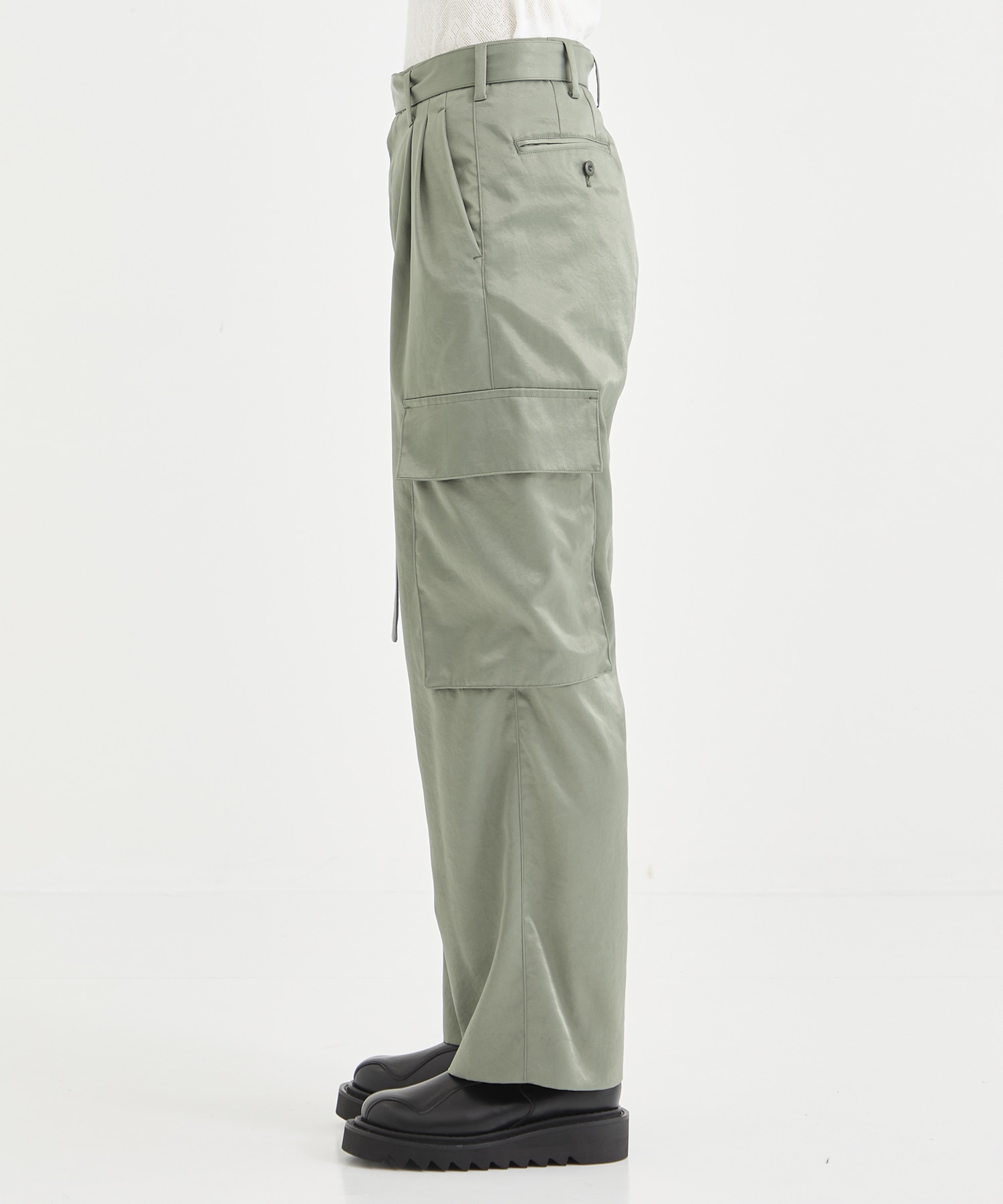 Satin belted cargo pants 08sircus