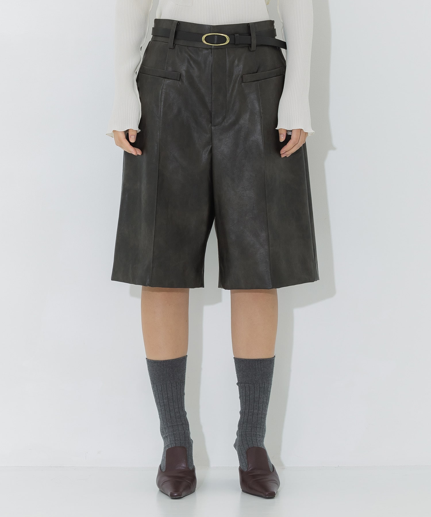 Faux Leather Half Pants STUDIOUS