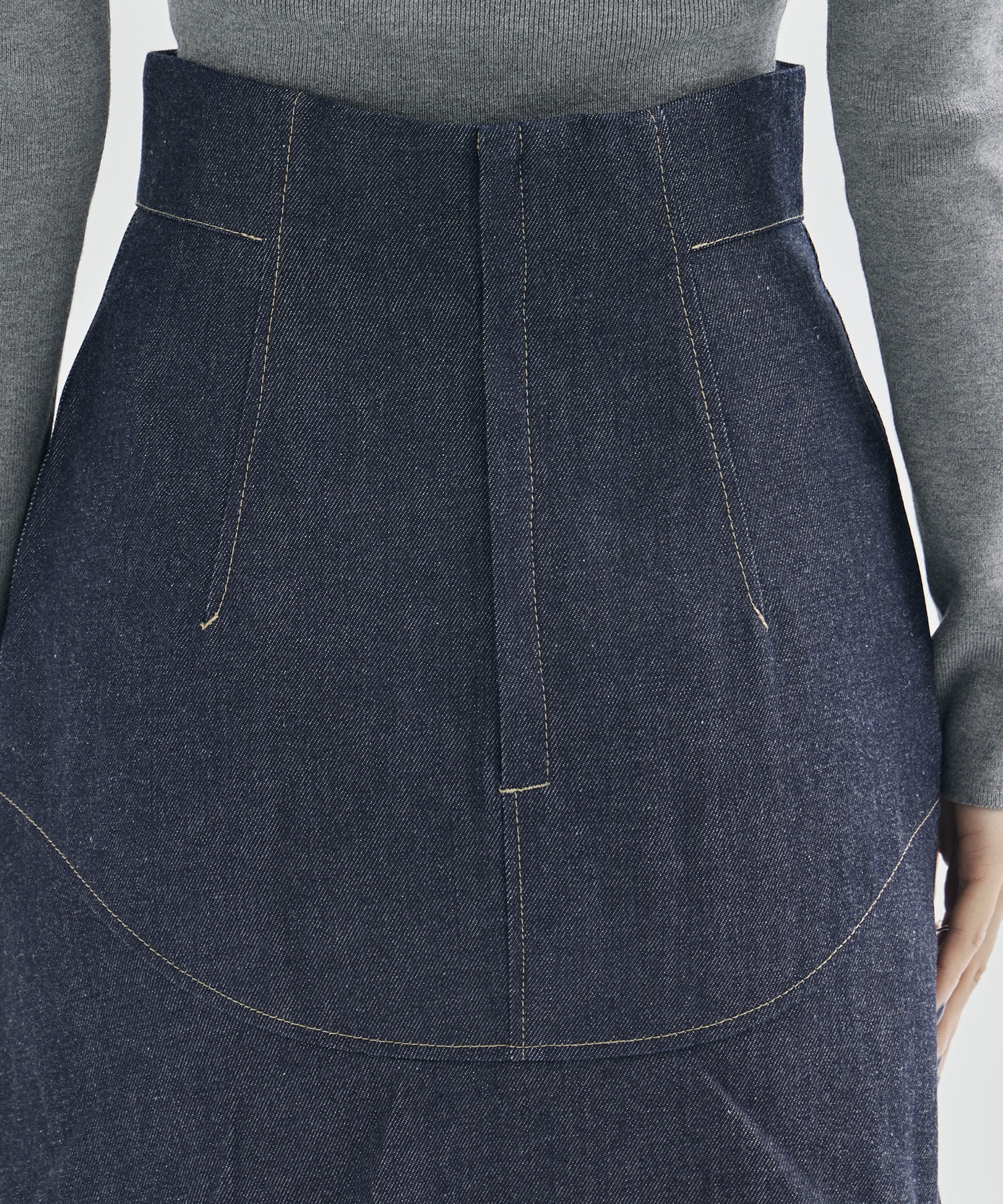 Cord Embroidery Detail Denim Skirt Mame Kurogouchi