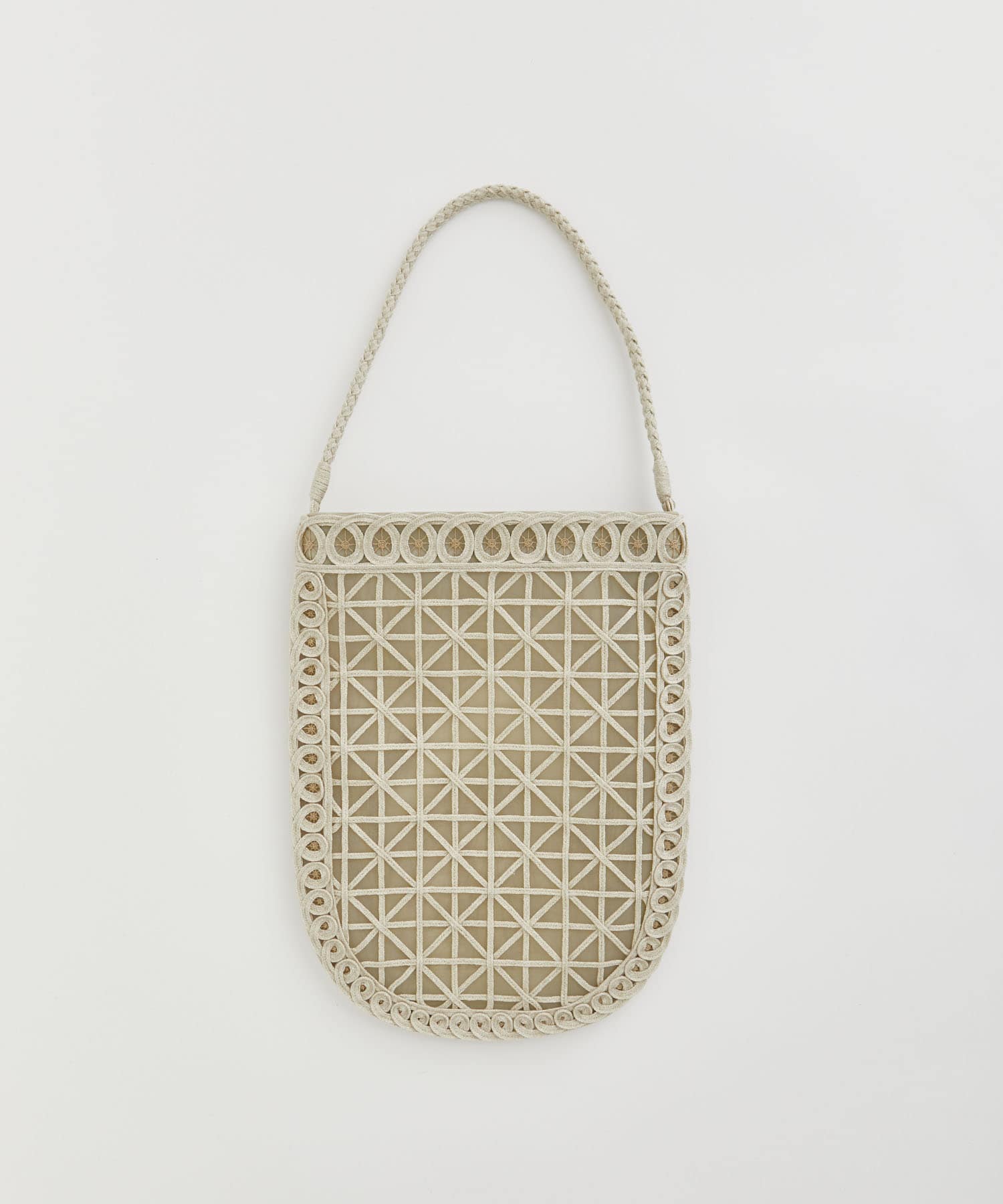 Cording Embroidery Round Tote Bag Mame Kurogouchi